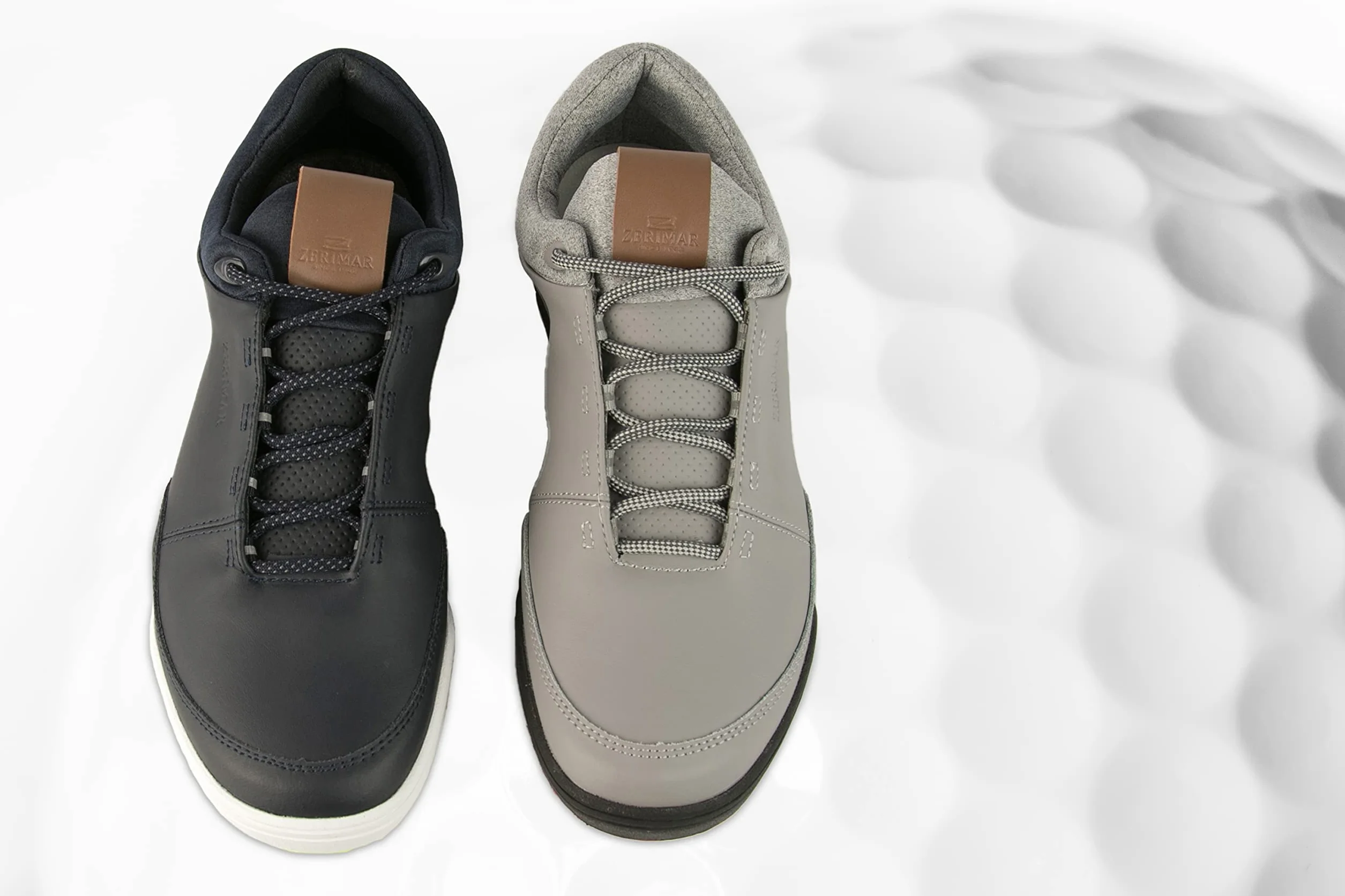 Zerimar Męskie kapcie | skórzane buty golfowe | buty golfowe dla mężczyzn | skórzane buty sportowe | kolor:, Niebieska noc., 43 EU