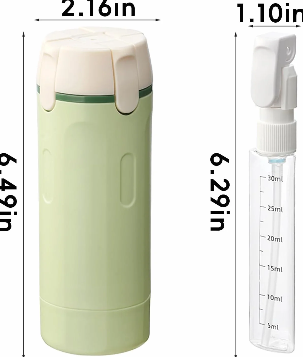 Dozownik podróżny 4 w 1, 4 opakowania 30 ml, butelki podróżne na przybory toaletowe, szczelne pojemniki podróżne, przenośne mini pojemniki na szampon, balsam, odżywkę, kremowy (biały)