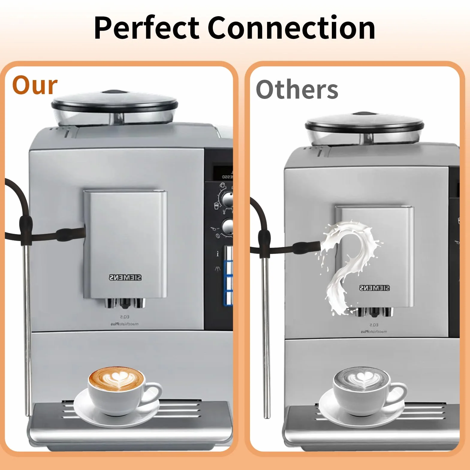 Coffee Machine Milk Pants spodnie do mleka, czarne, wytrzymałe, rurki ze stali nierdzewnej i silikonowe spodnie ze szczotką, rurką do mleka i szczotką do czyszczenia, zestaw do ekspresów do