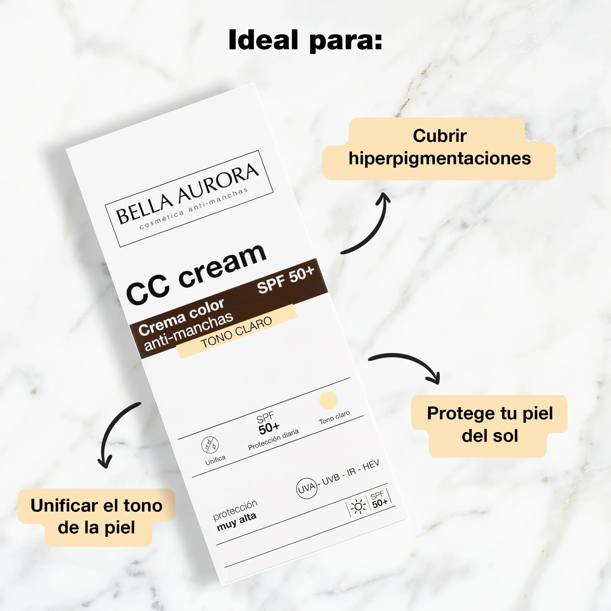 Bella Aurora CC Cream Anti-Manchas Tono Claro SPF50+ 30 ml Krem Do Twarzy