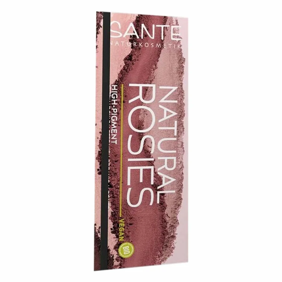 SANTE Naturkosmetik Paleta cieni do powiek 02 Rosy Shades, wegańskie cienie do powiek z aloesem i naturalnymi pigmentami, błyszczące i matowe odcienie różu, dla naturalnych i wyrazistych oczu, 6 x 1 g