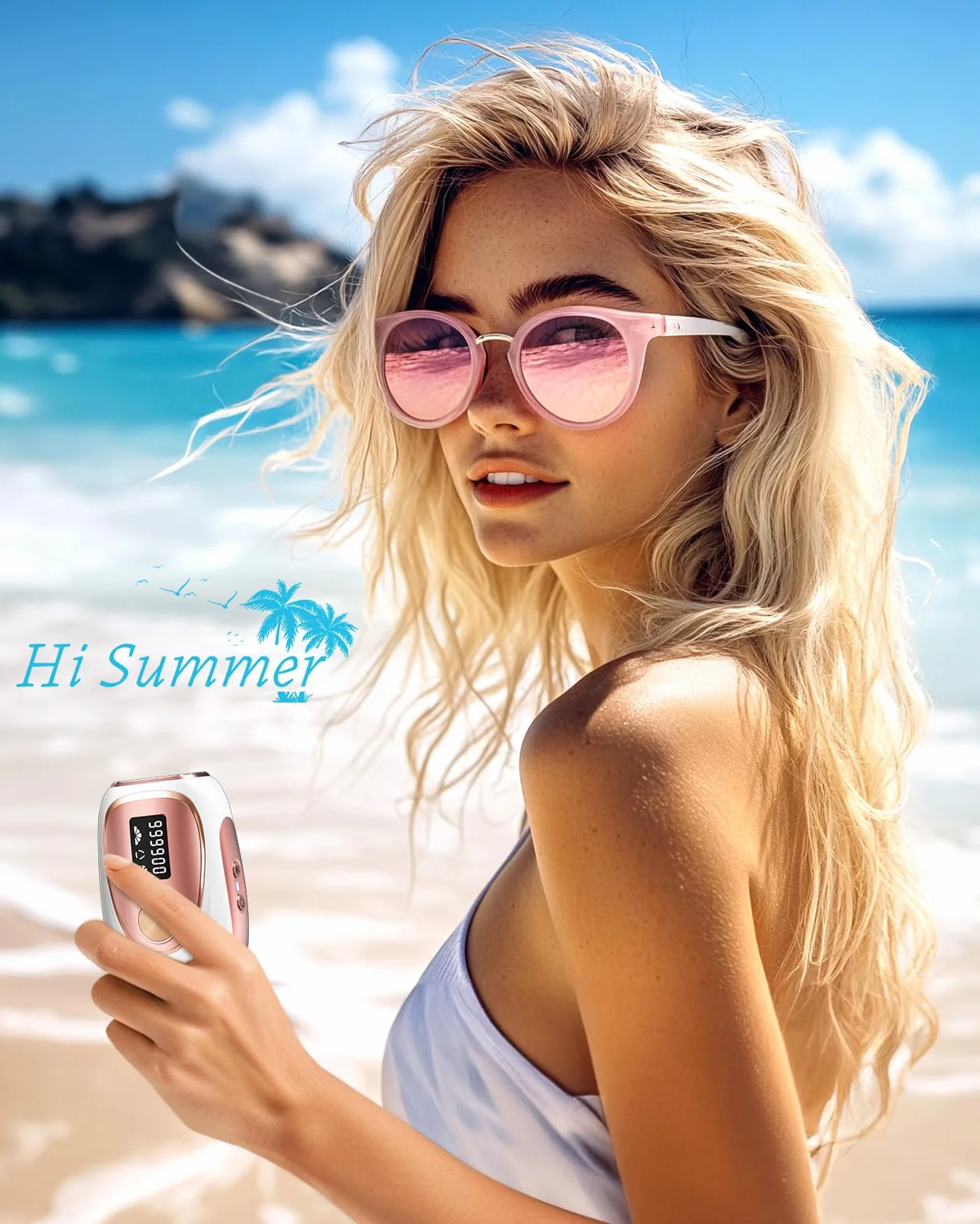 LYSMOSKI IPL Laser Hair Removal with Ice-Cooling System for Painless Long-Lasting Result, At-Home Hair Remover Device for Armpits Back Legs Arms Face Bikini Line