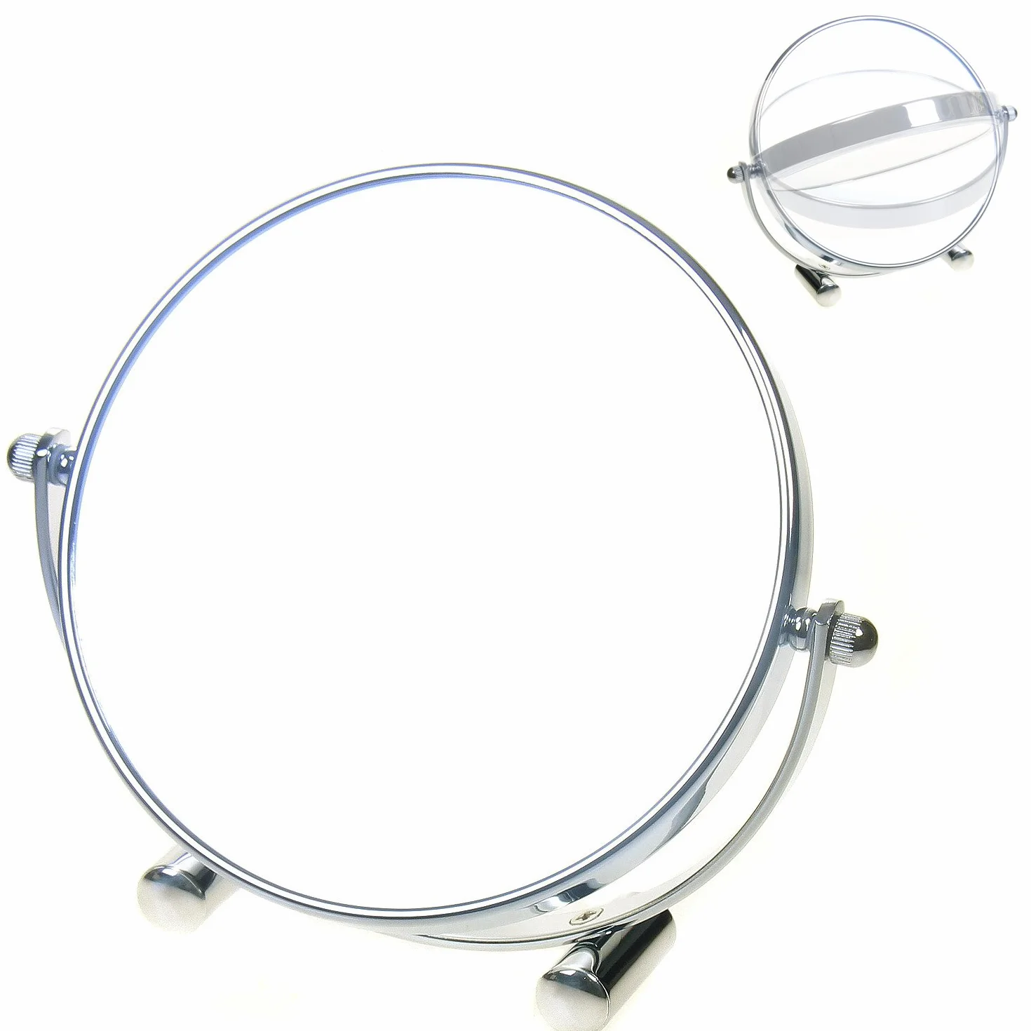 TUKA 10-krotny zoom, 15 cm dwustronny blat wolnostojące lustro toaletkowe, chrom, powiększenie x10 TKD3142-10x