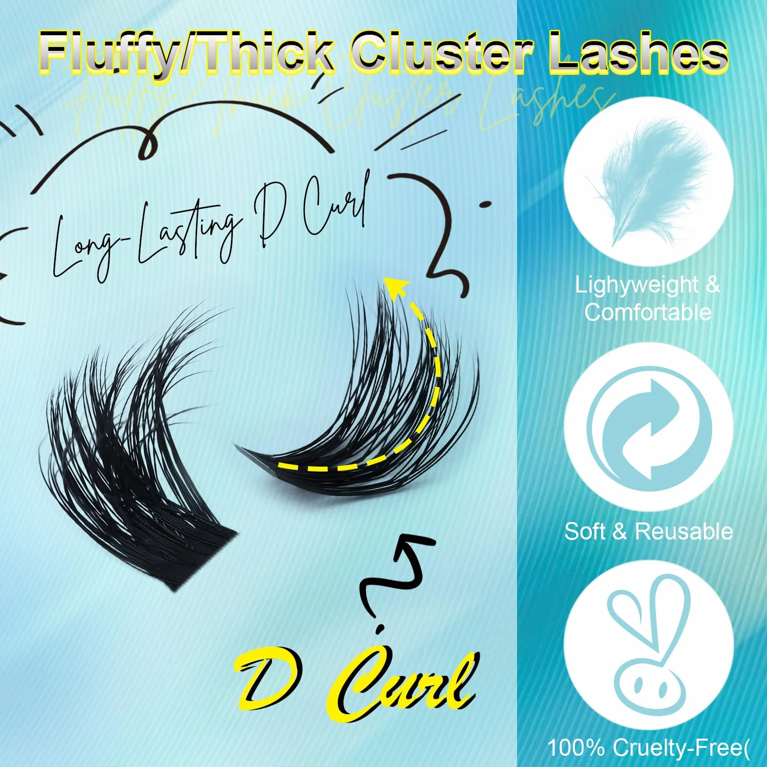 Obeyalash 275Pcs Sztuczne Rzęsy 60D+80D+100D Eyelash Individuals D Curl 10-18mm