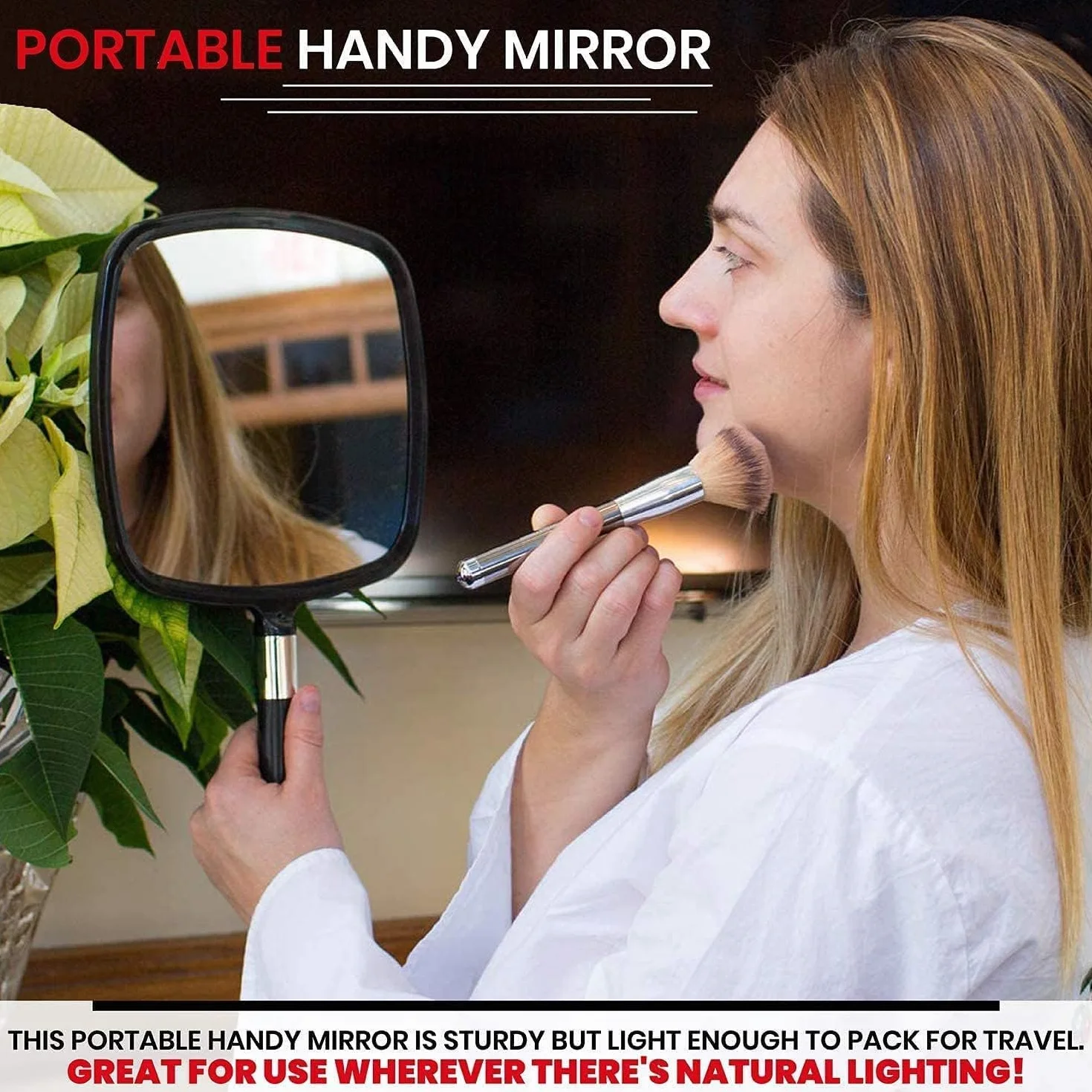 MIRRORVANA Lustro ręczne z uchwytem, duże, czarne 5-Pack czarne - 33cm x 23cm