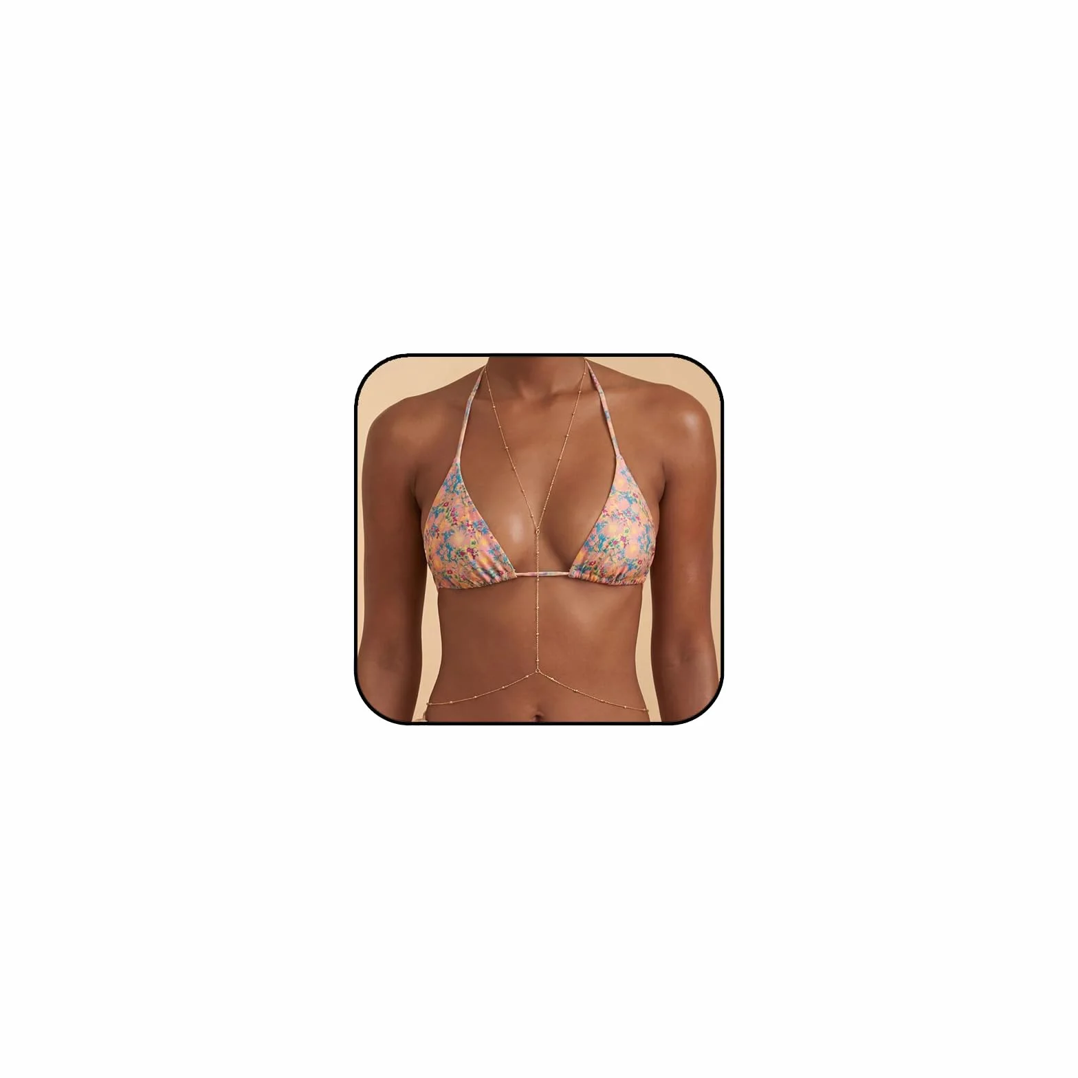 Gold Plated Body Chain for Women, Adjustable Rhinestone Layered Bikini Belly & Waist Chain, Sexy Back Jewelry for Beach Vacation & Parties