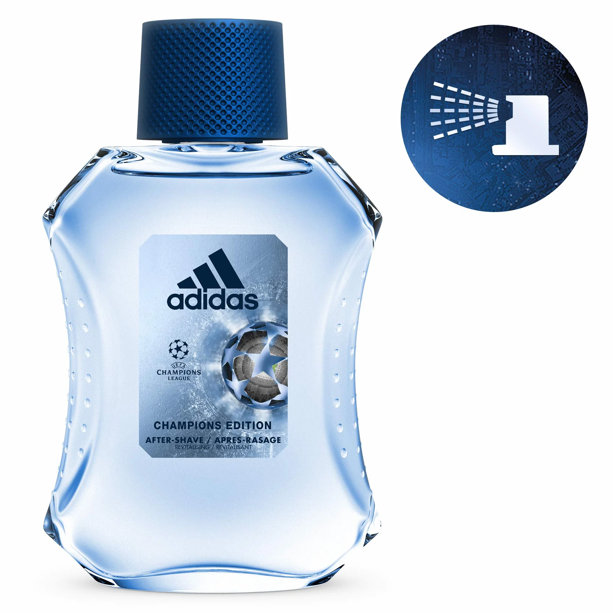 adidas UEFA Champions League After Shave – ożywiająca woda do golenia o aromatycznym zapachu – delikatnie uspokaja skórę i nadaje świeżość, 1 x 100 ml