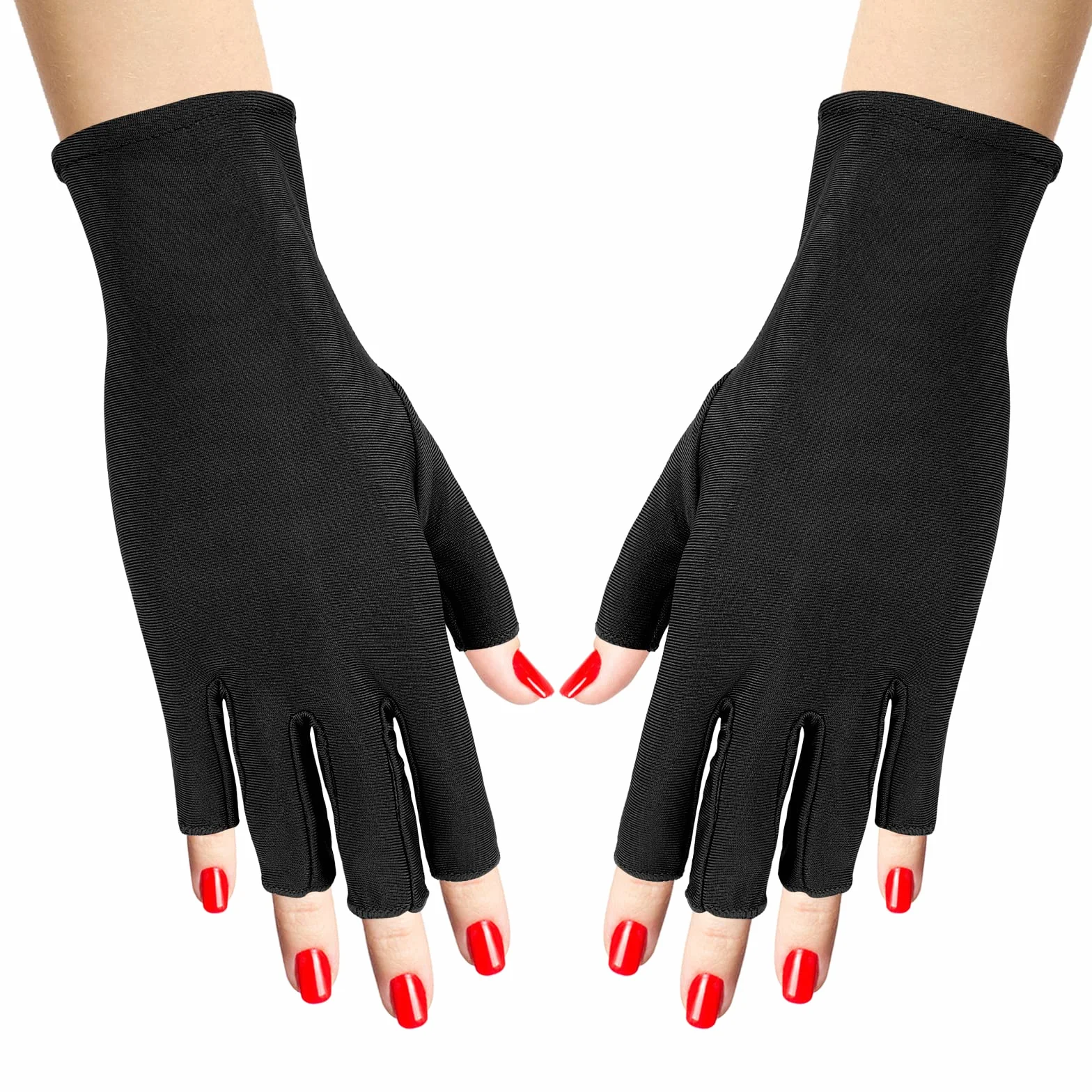 Sibba 1 para rękawic UV do paznokci lampa artystyczna ochrona światła LED Flash żelowy lakier do manicure pielęgnacja bez palców nawilżający ochraniacz dłoni narzędzia anty-słońce kobiety