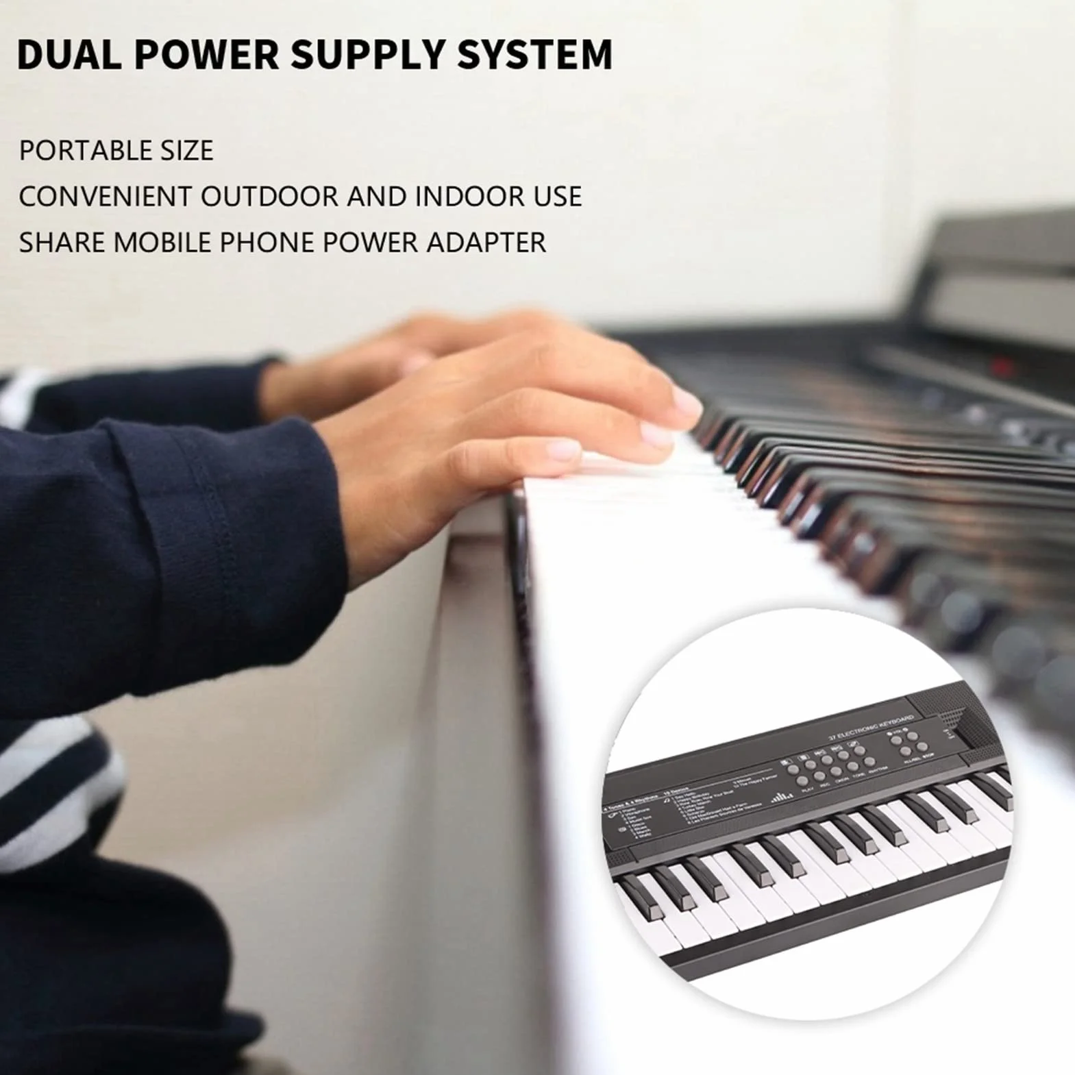 Zabawka na instrumenty muzyczne: 37-klawiszowa klawiatura elektryczna z mikrofonem i funkcją nagrywania