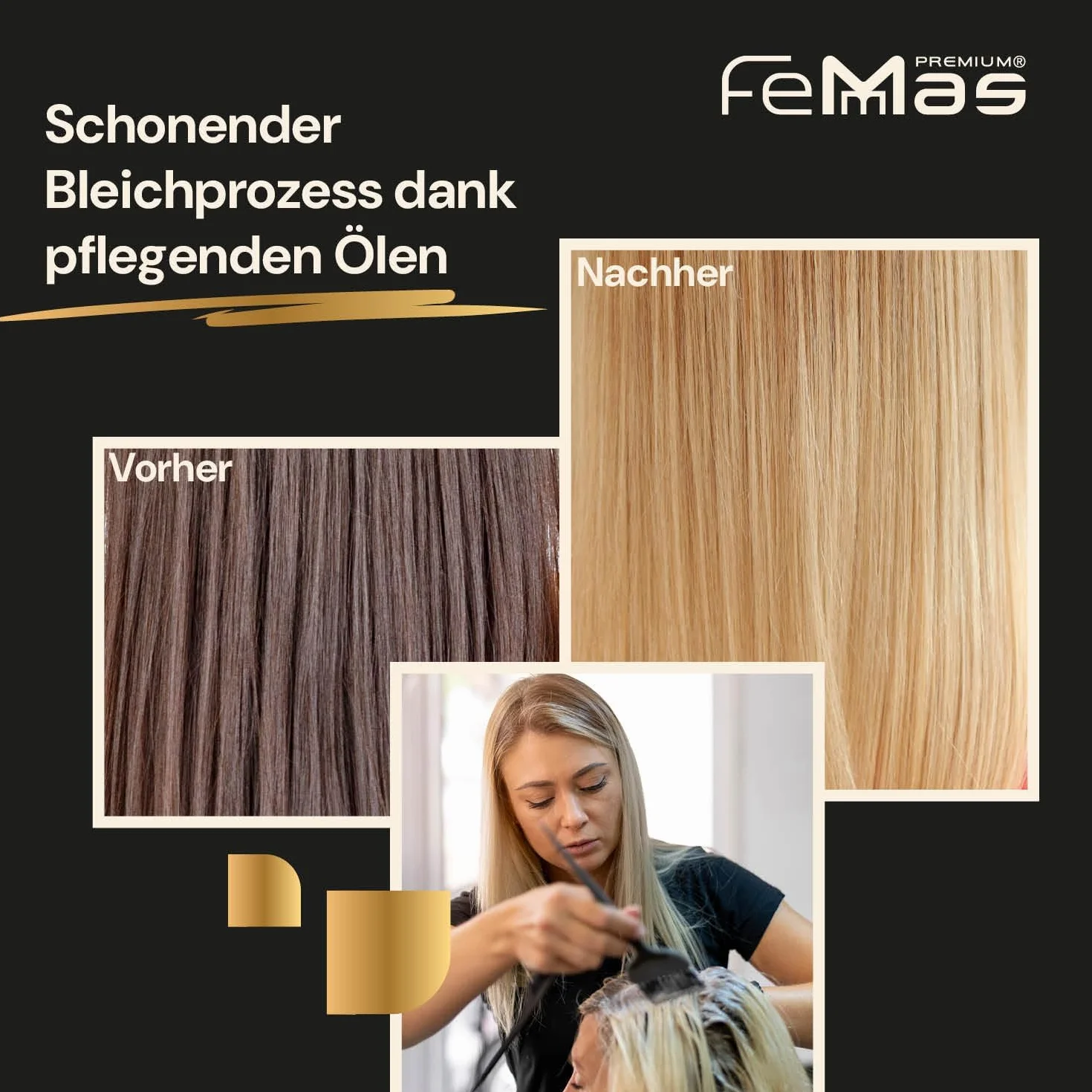 FemMas Zestaw do rozjaśniania proszek 100 g krem utleniający 100 ml do włosów blond 9 poziomów tonowania