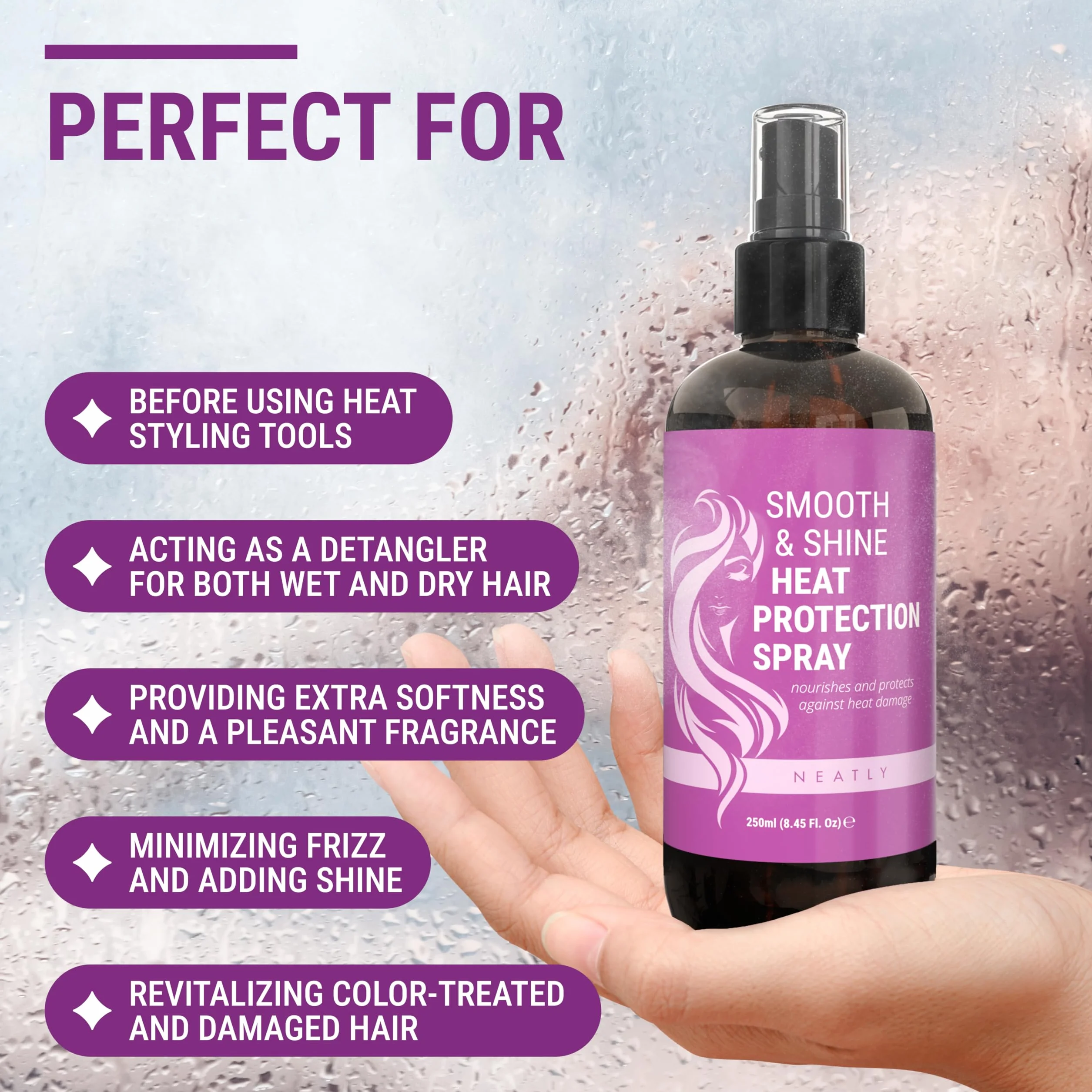 NEATLY Odżywczy spray termoochronny z aloesem 250ml Ochrona termiczna włosów