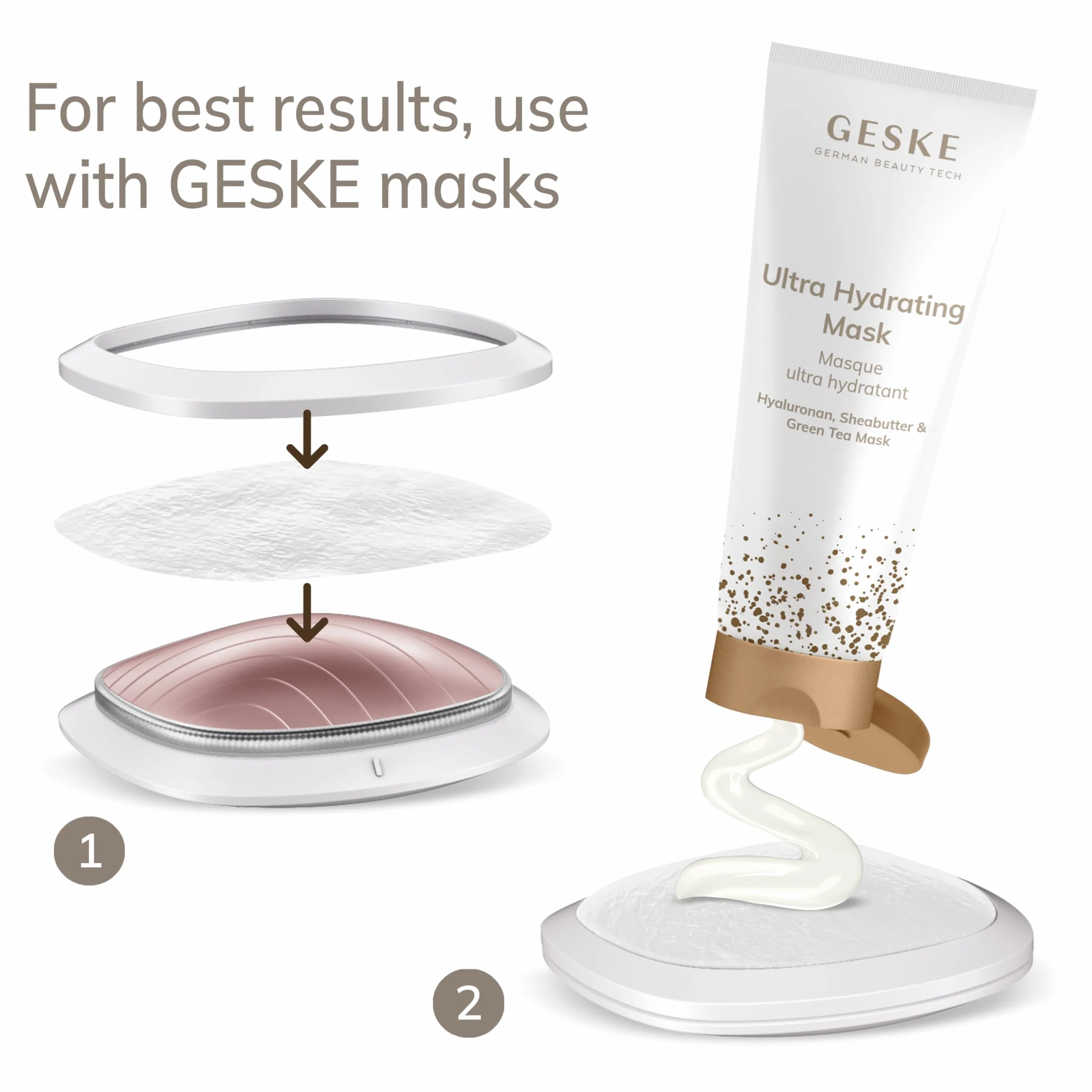 Soniczna maska rozgrzewająco-chłodząca GESKE 9 w 1 Beauty LED Maska na twarz z pełnym widmem LED i terapią światłem czerwonym