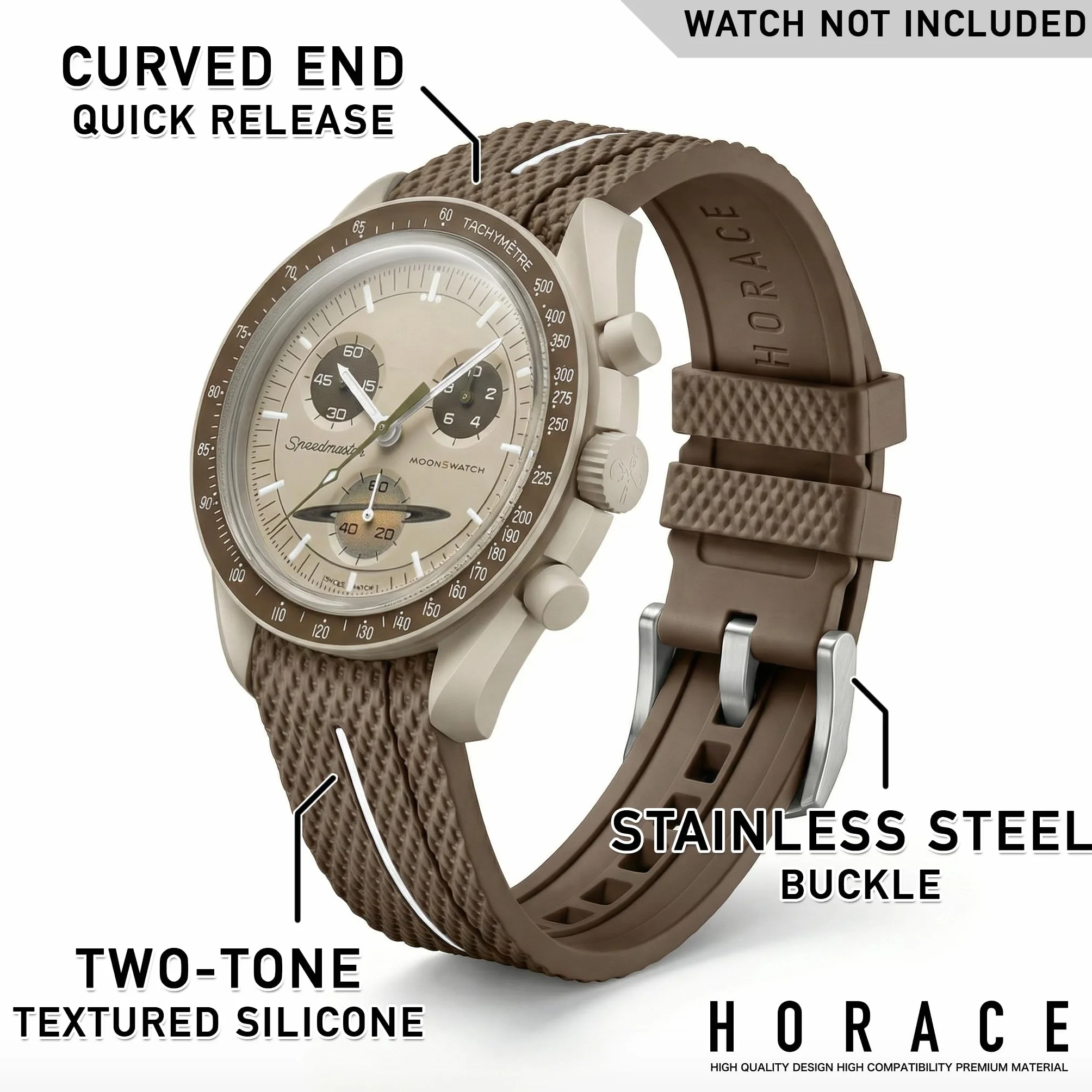 HORACE Uniwersalny gumowy pasek szybkozłączny kompatybilny z Omega x Swatch MoonSwatch 20 mm