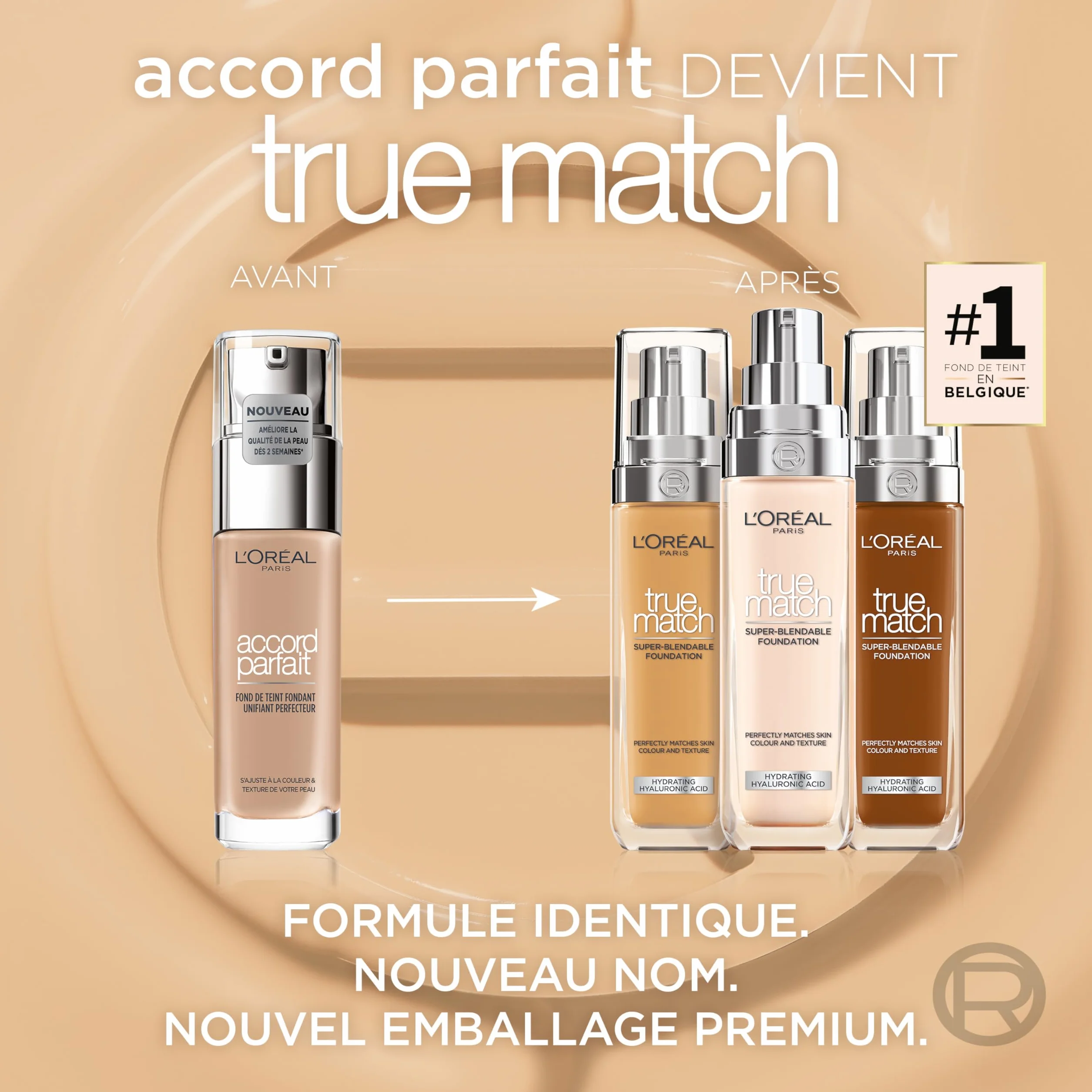 L'Oréal Paris True Match trwały podkład do twarzy w płynie, pielęgnujący z kwasem hialuronowym, SPF 17, 6.N Honey, 30 ml