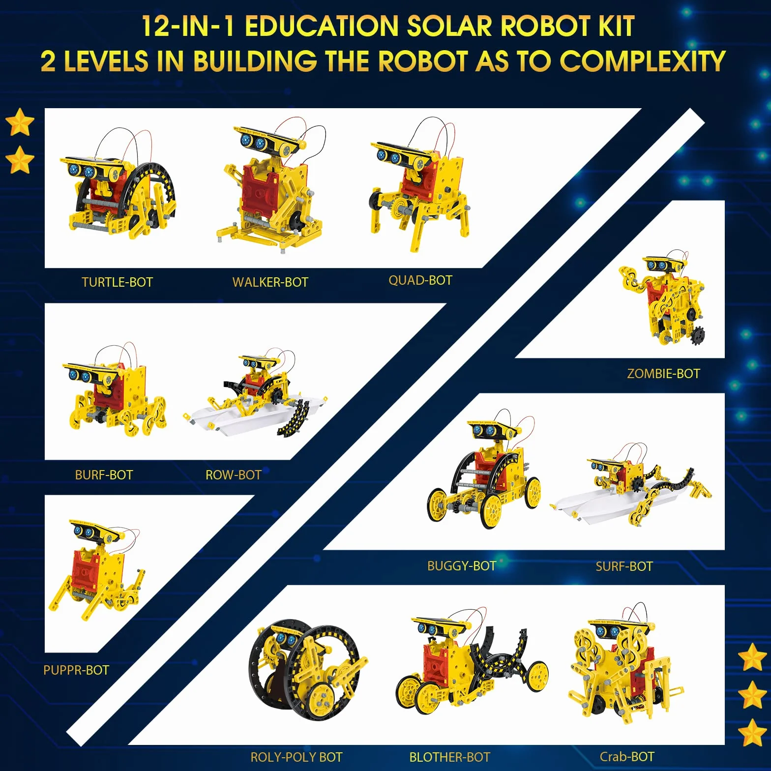 OMWay STEM solarny robot 12 w 1, zestawy naukowe dla dzieci w wieku 8 lat, eksperyment budowlany, zestawy robotyki, prezenty świąteczne, prezenty urodzinowe, zabawka dla chłopców i dziewcząt w wieku