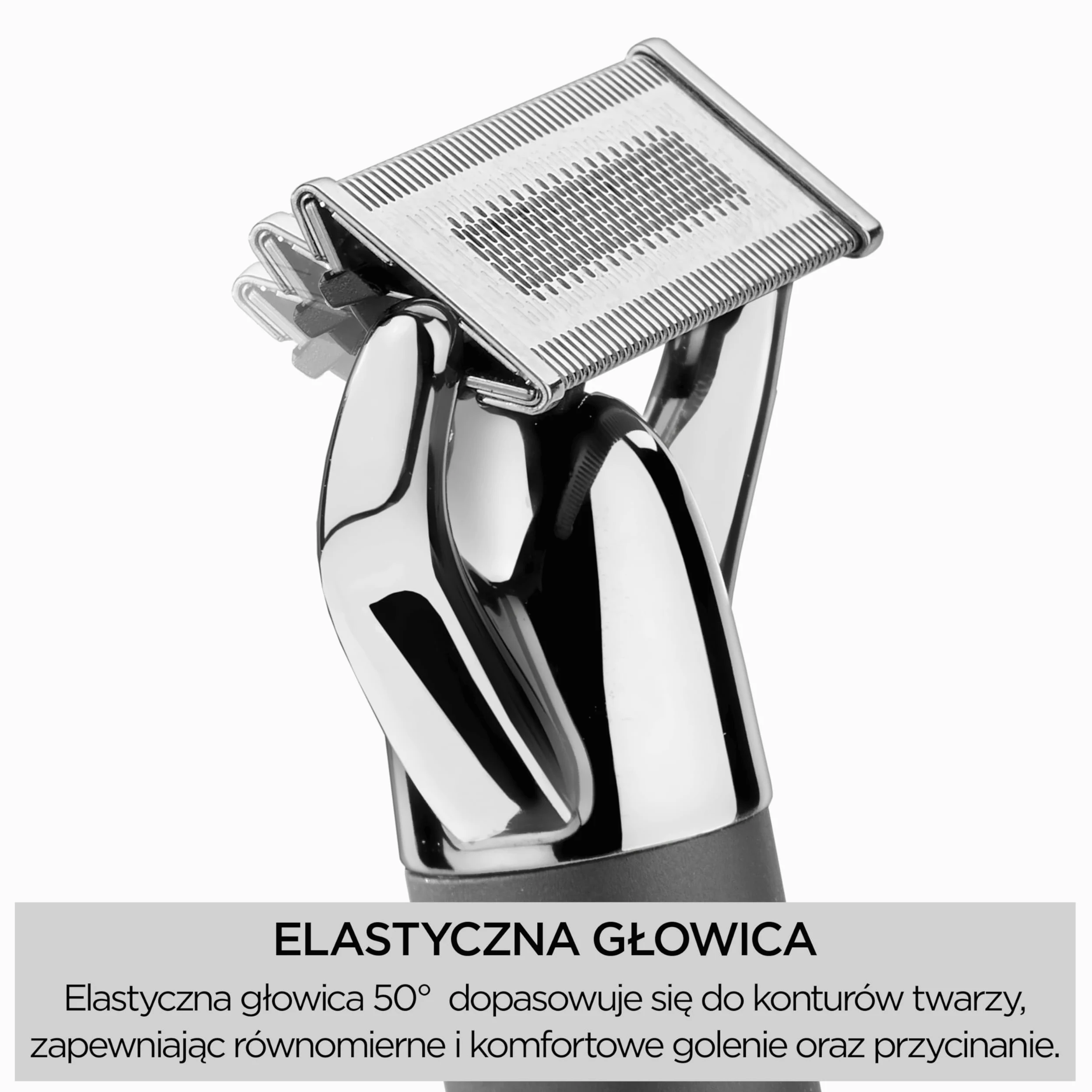 BaByliss X-Blade Trymer do Zarostu i Brody, Ultraostre ostrza, Głowica 50°, 4 nasadki 1-5 mm, Akumulator litowo-jonowy, Wodoodporny OT996E