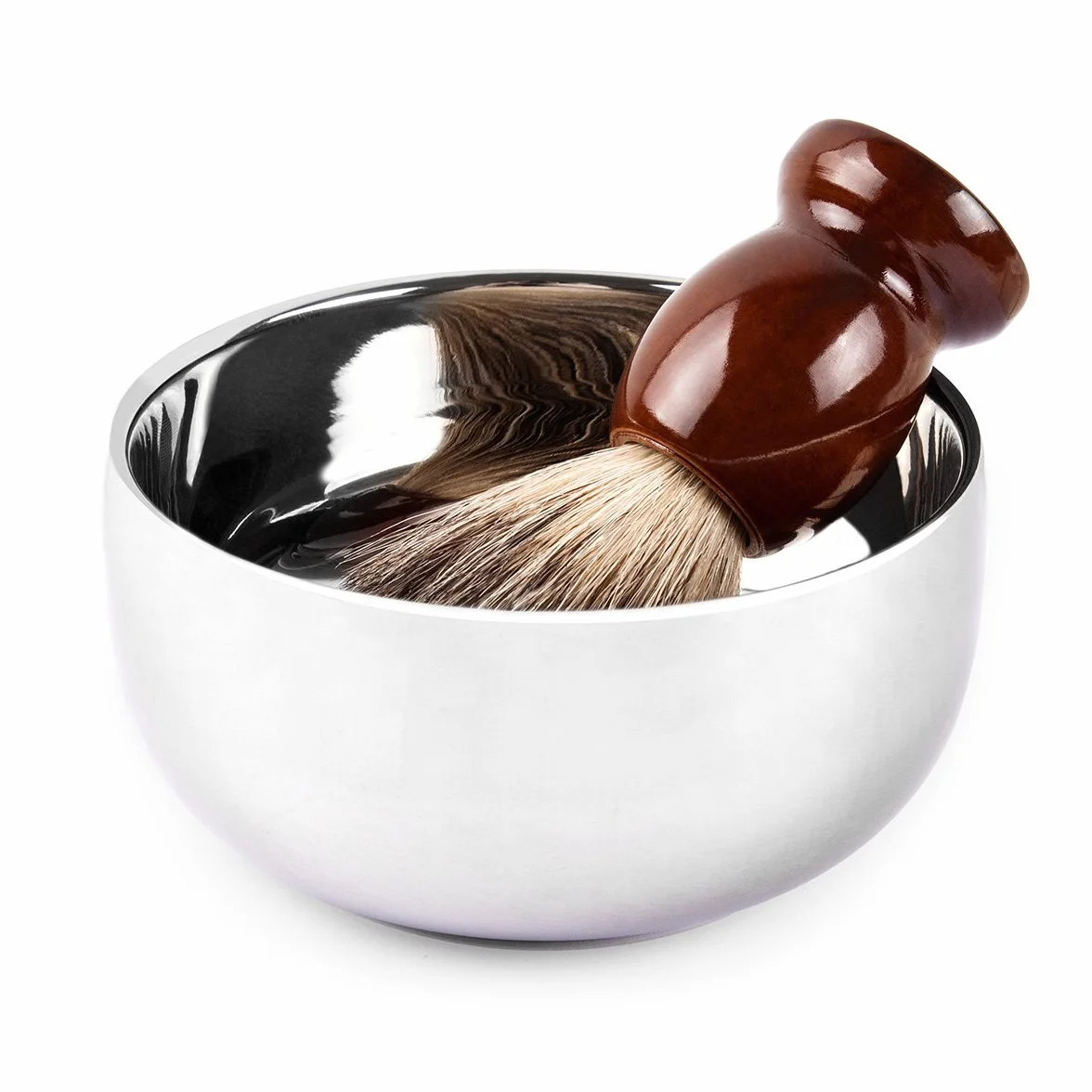QShave Miska do golenia ze stali nierdzewnej 10 cm chromowana