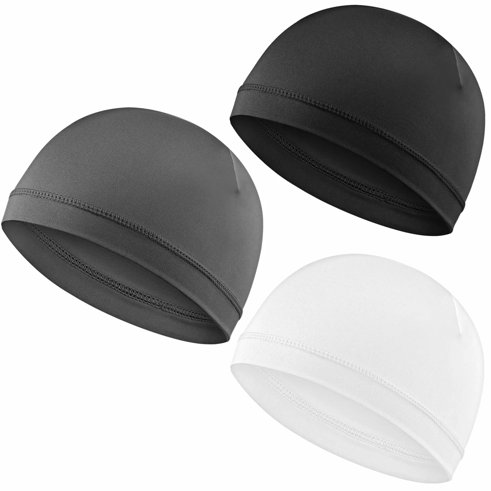 WY LIGHTING LEVEL 3 szt. czapki z czaszką miękkie lekkie czapki typu beanie odprowadzające wilgoć rozciągliwa oddychająca wkładka do kasku dla mężczyzn