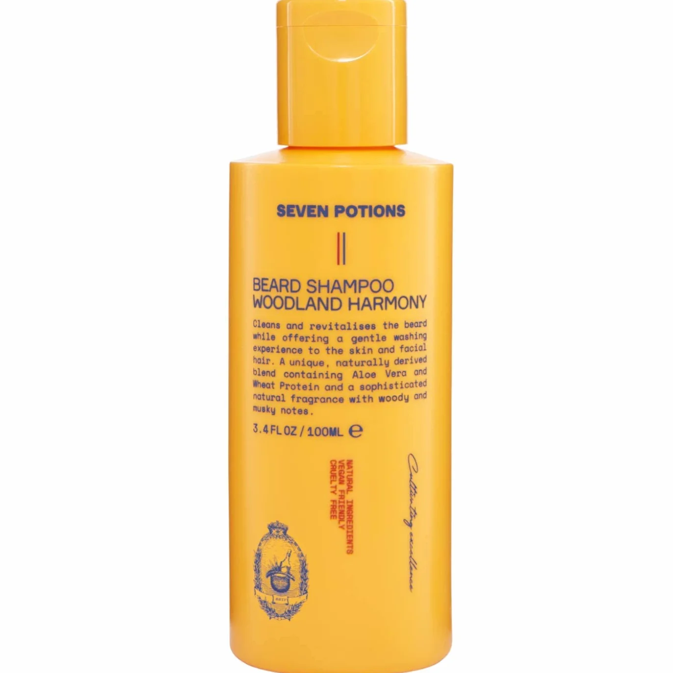 Seven Potions Szampon do brody dla mężczyzn - Myj brodę delikatnie i bez swędzenia - naturalny, wegański i wolny od okrucieństwa - Woodland Harmony (100 ml)