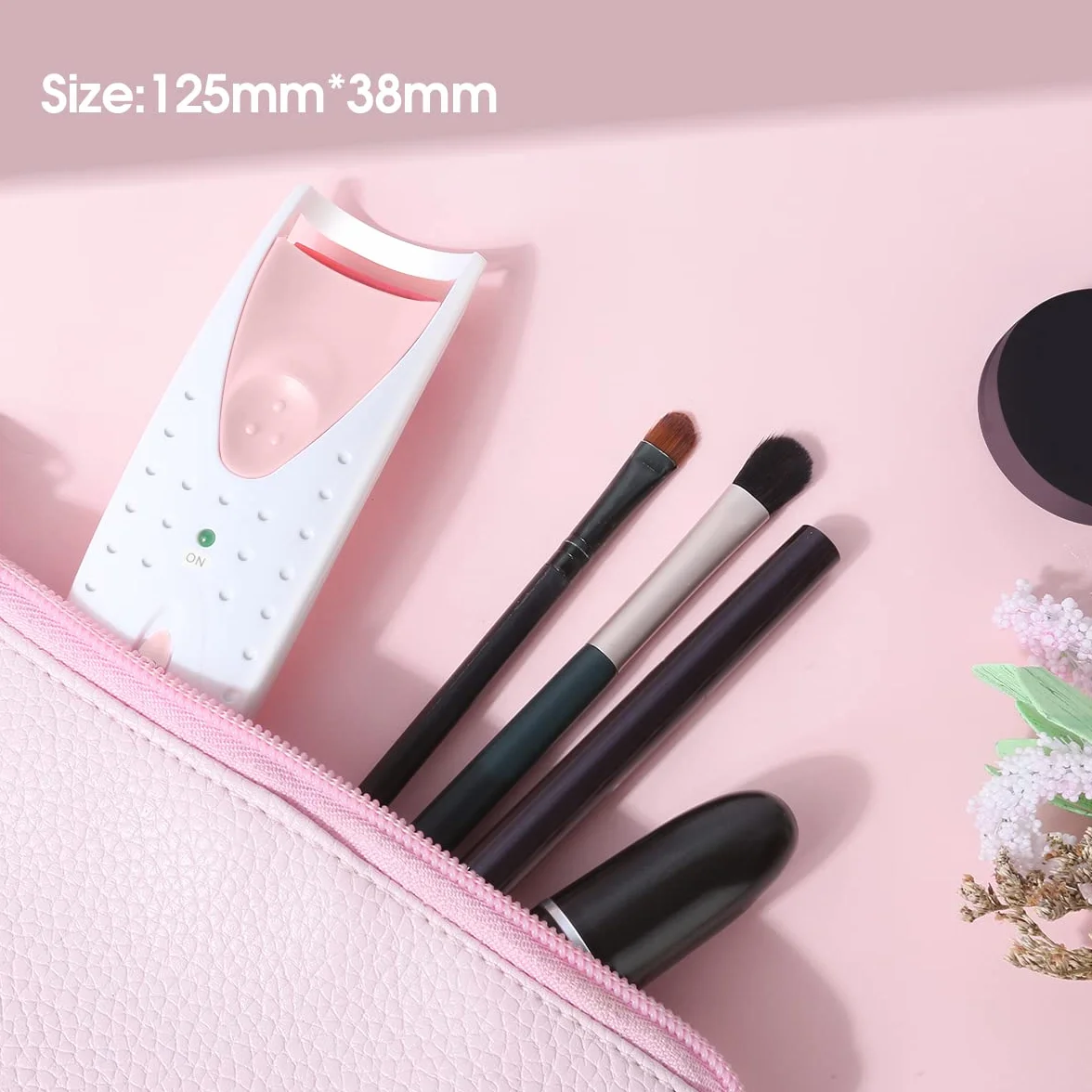 TOUCHBeauty Elektryczna podgrzewana zalotka do rzęs, z silikonową poduszką grzewczą, szybkie i trwałe, naturalne narzędzie do makijażu rzęs dla kobiet AG-2003-BT (różowa)