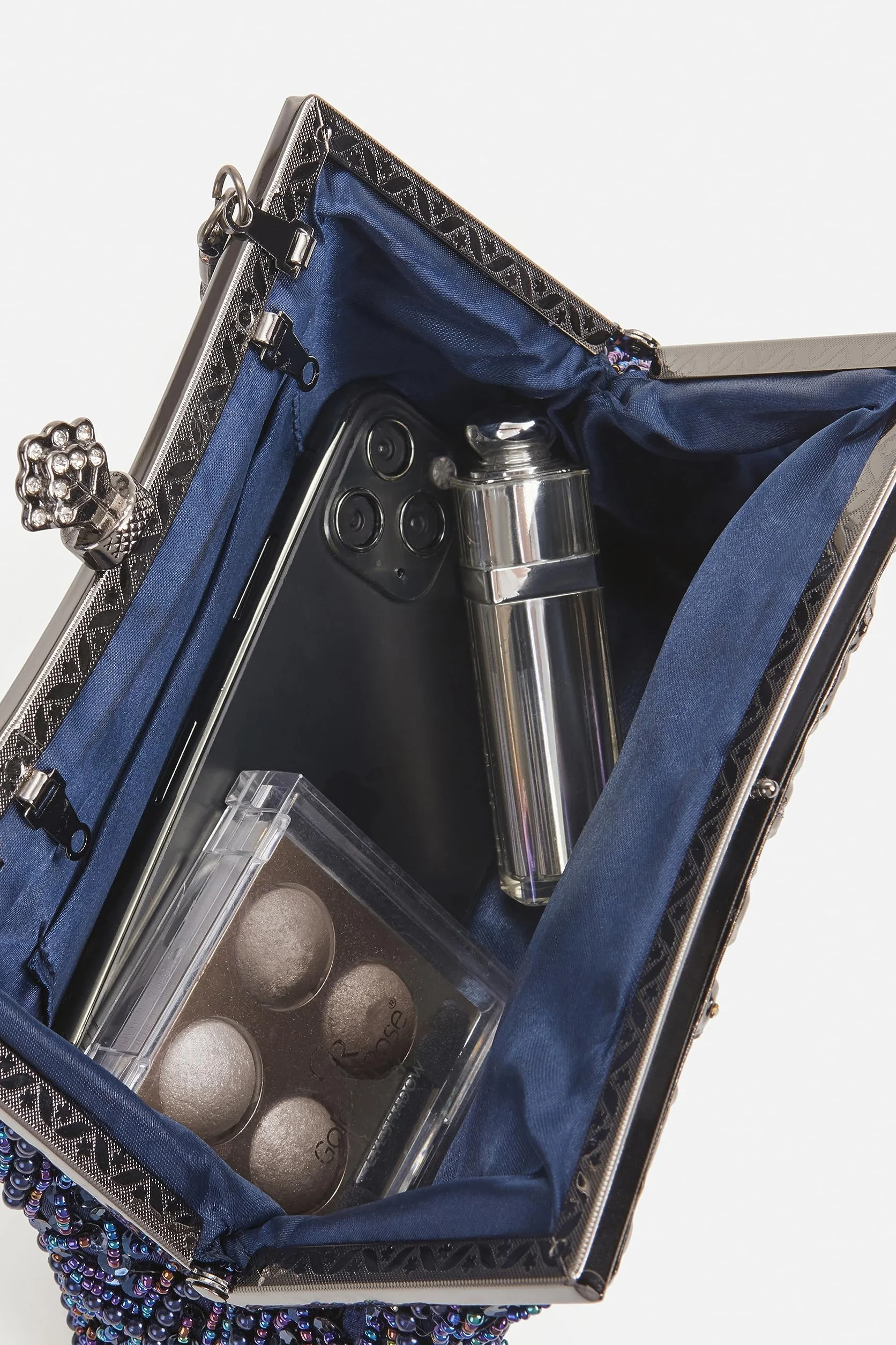 Coucoland Perły Clutch damska torebka wieczorowa w stylu lat 20., na wieczór, imprezę, portfel, elegancka studniówka, torebka, wesele, dla panny młodej, 1-niebieski, Einheitssize