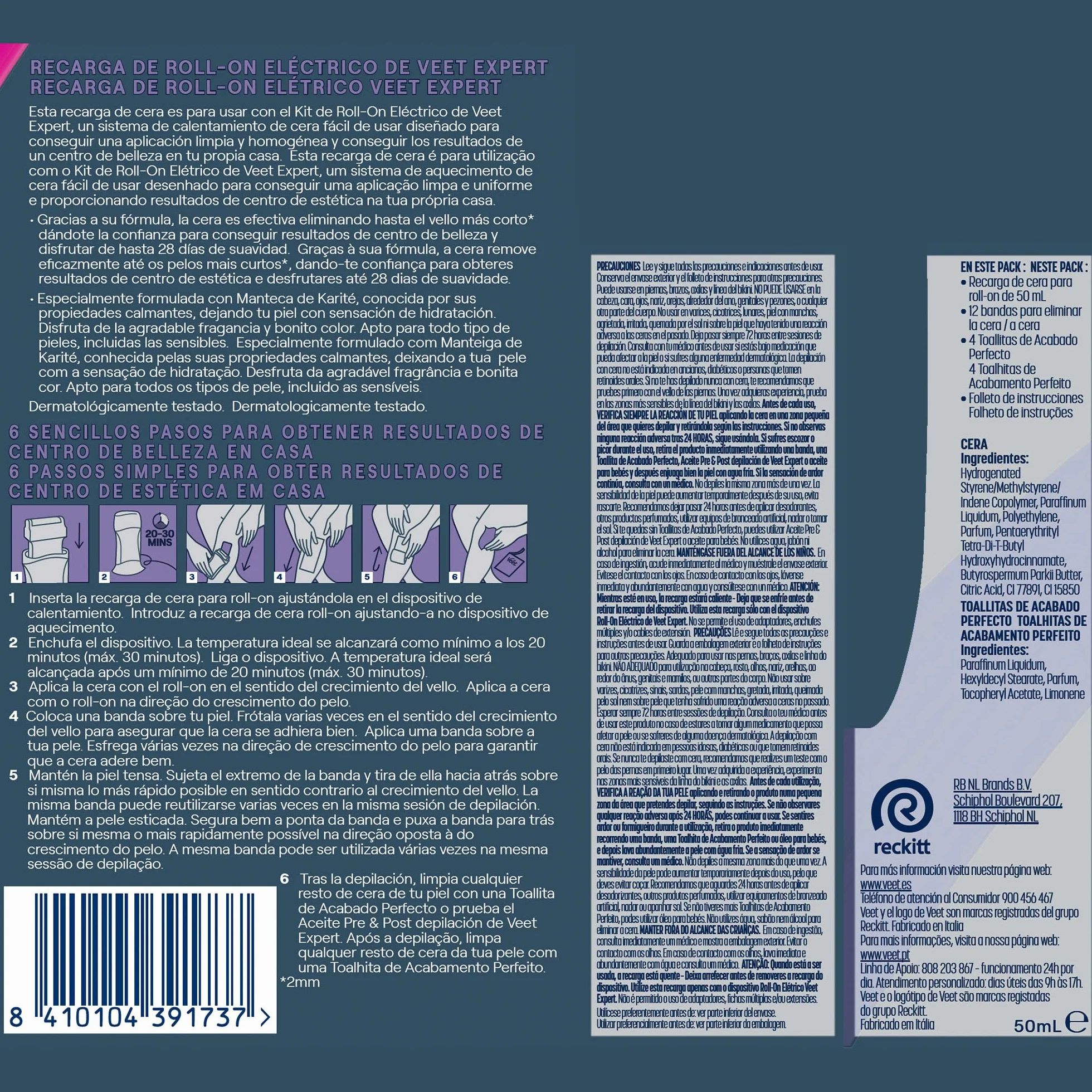 Veet Easy Wax Roll-On, 50 ml