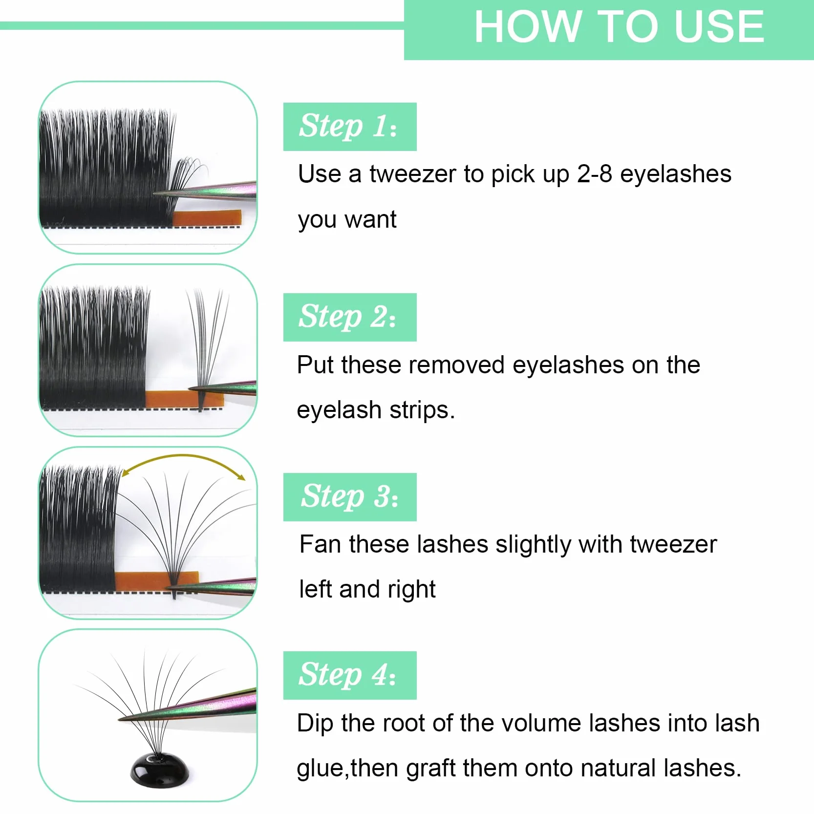 Easy Fan Lashes DD-0.07-13, rzęsy wachlarzowe do metody objętościowej, skręt C, D, przedłużenie rzęs, 8-15 mm, objętościowe rzęsy (DD-0.07,13 mm)
