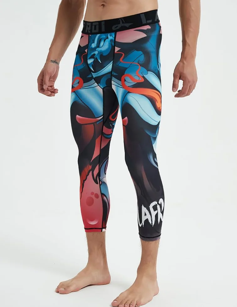 LAFROI Men's Compression Fit 3/4 Tights Leggings with Pcoket/Non-Pocket-YSK10