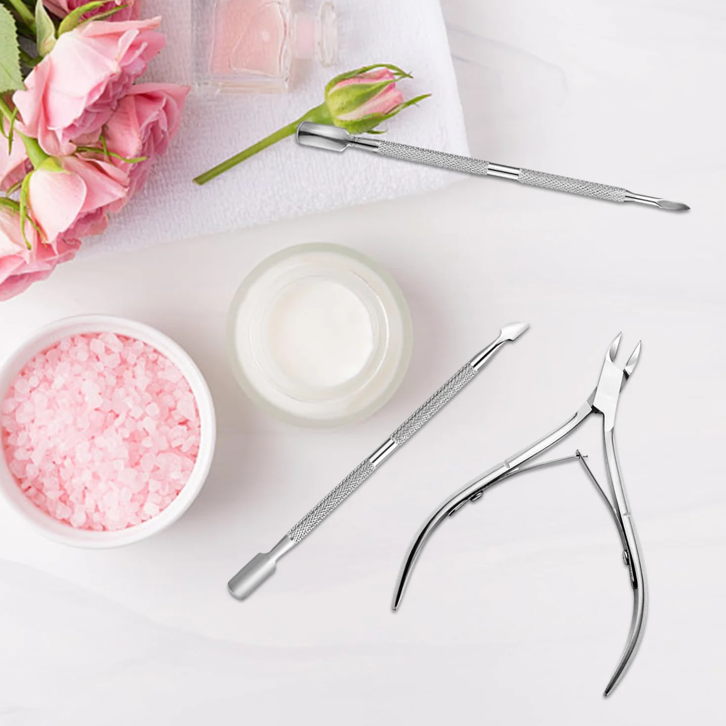 Zestaw 3 części do usuwania zrogowaciałej warstwy podczas manicure, profesjonalne narzędzie ze stali nierdzewnej do usuwania zrogowaciałej skóry, profesjonalne nożyczki do paznokci