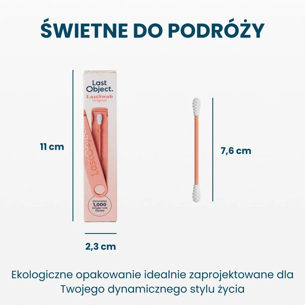 Wielokrotnego użytku patyczki do czyszczenia uszu – Ekologiczna alternatywa dla patyczków jednorazowych – Łatwe w czyszczeniu – W zestawie etui podróżne - brzoskwinia