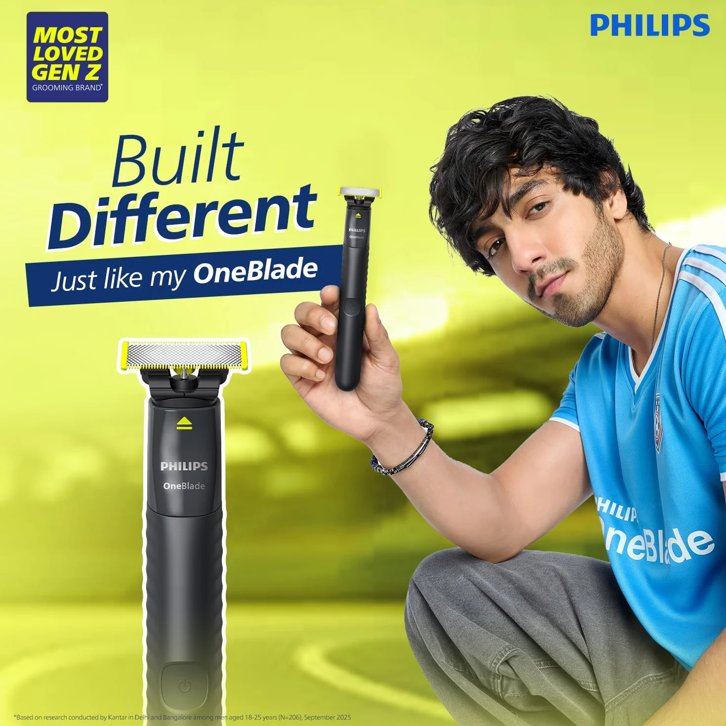 Philips OneBlade QP1424/10 trymowanie krawędzi i golenia, 2 x grzebienie do ścieru Click-on (1,3 mm), do ponownego ładowania, do stosowania na mokro i na sucho