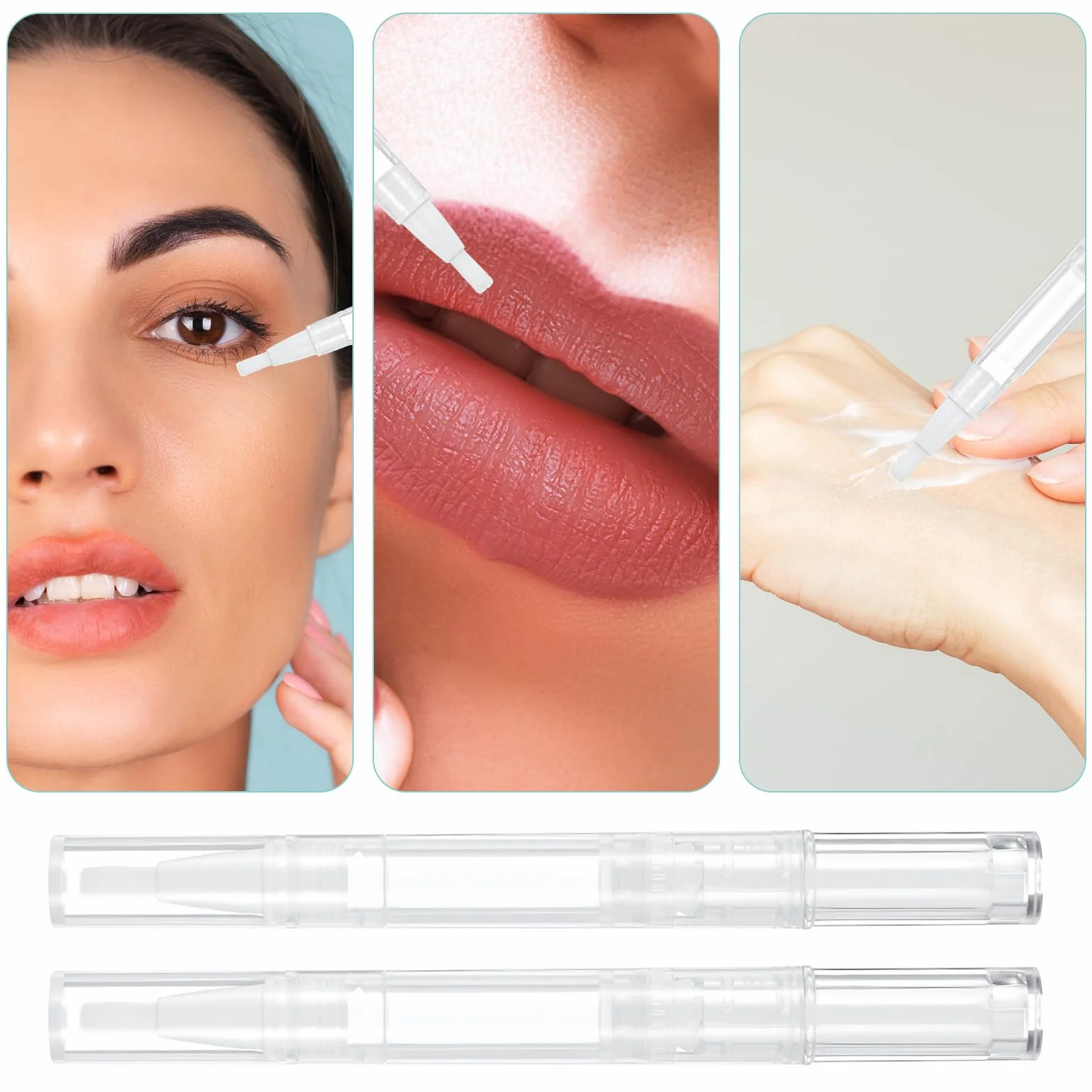 6 sztuk 3 ml pisaki olejowe do skórek z 4 pipetami transferowymi, do samodzielnego wykonania balsamu do ust i wzrostu rzęs