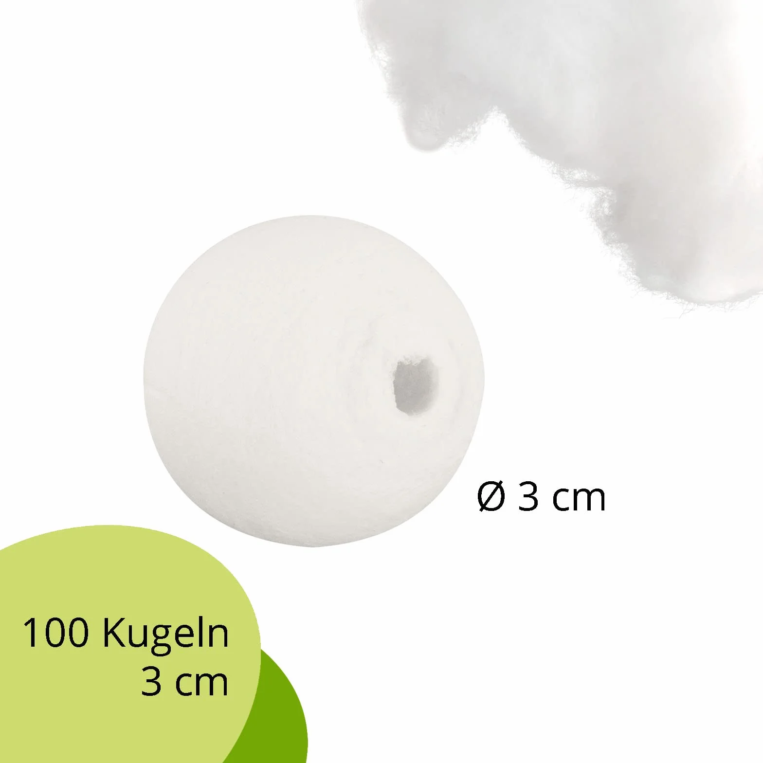 Kulki watowe 30 mm 100 sztuk celuloza białe