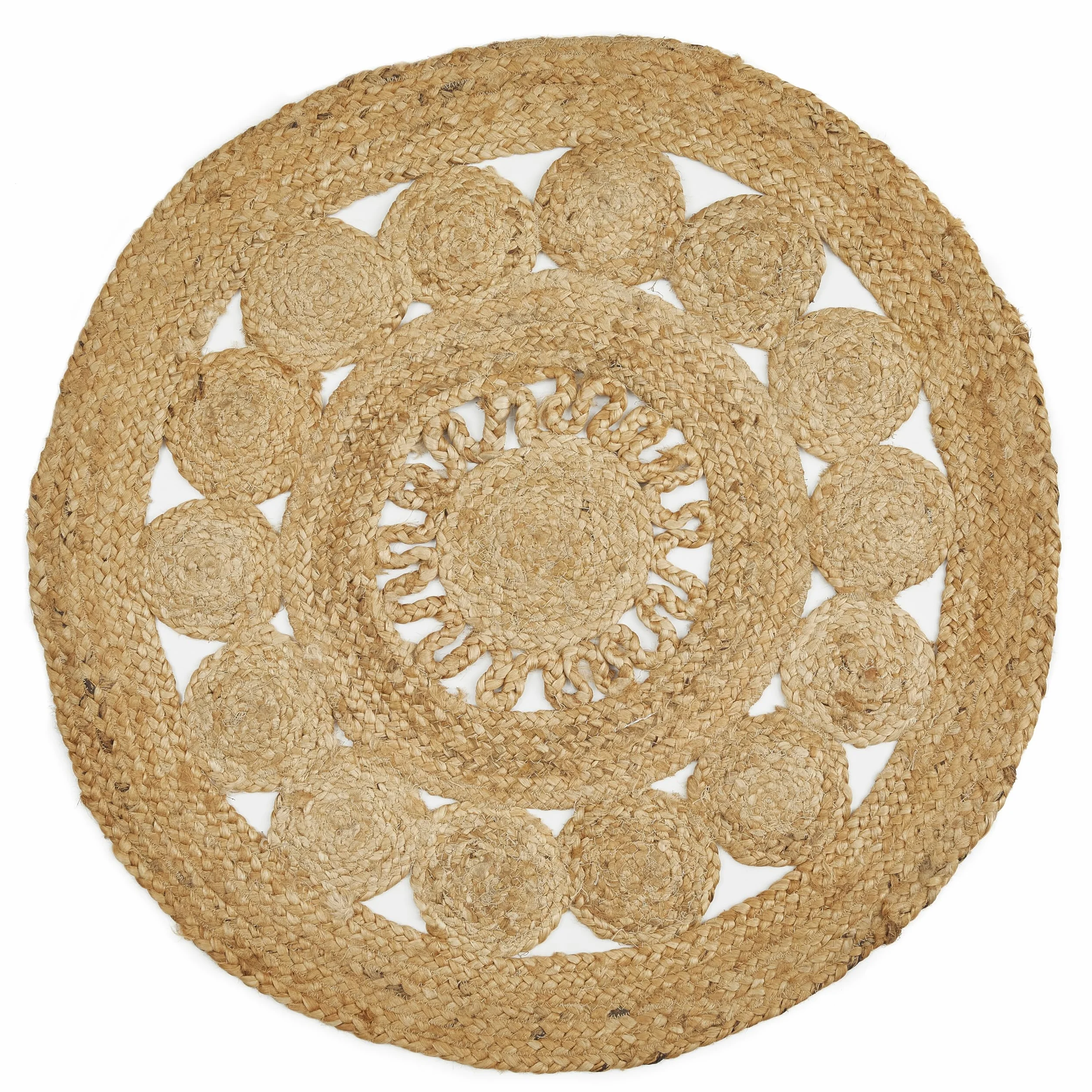 Luxor Living Okrągły dywan Balo w stylu boho, juta, do sypialni, ręcznie tkany produkt naturalny z naturalnych włókien roślinnych, 60 cm, okrągły, beżowy