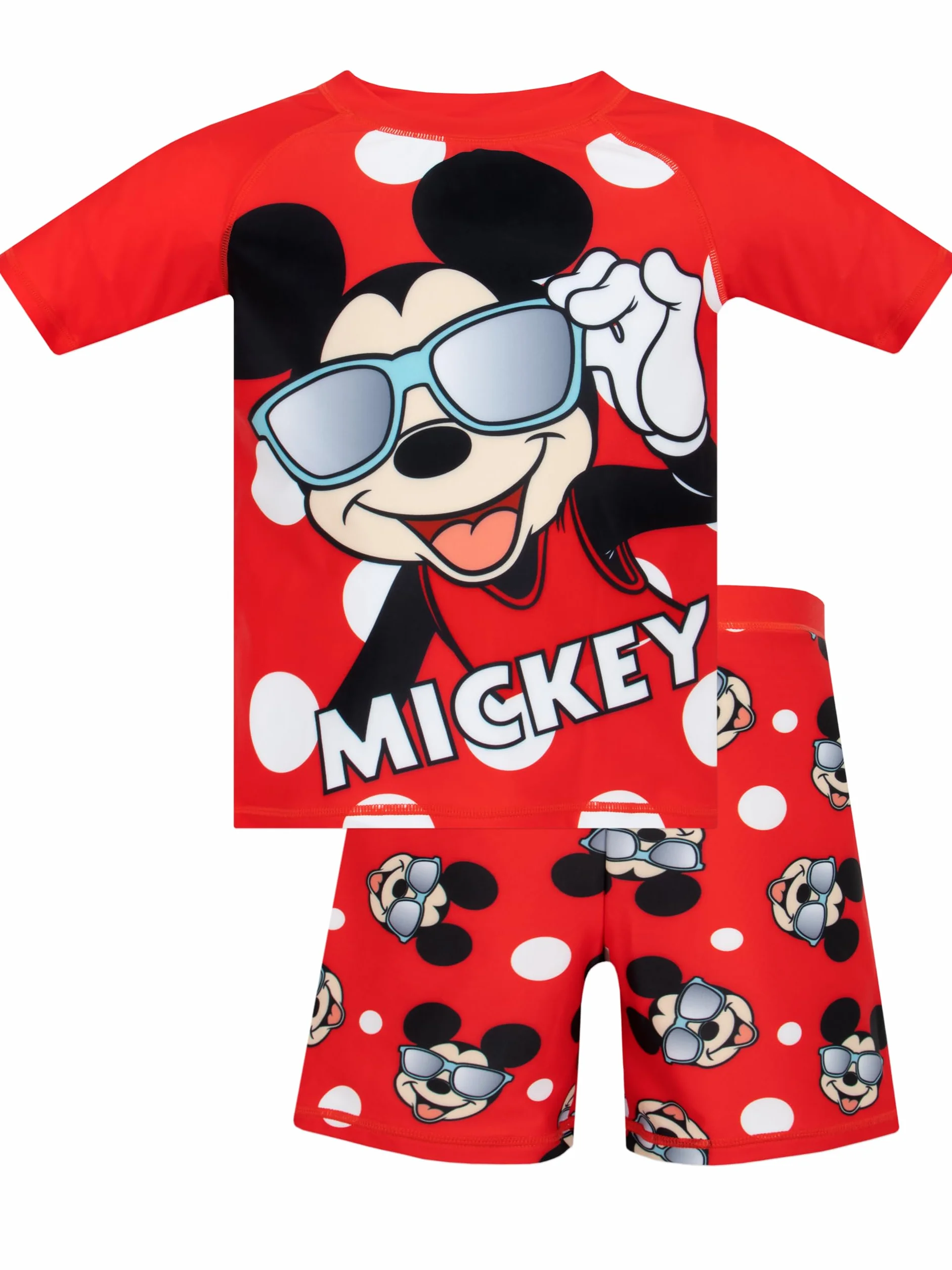 Kostium kąpielowy Disney Mickey Mouse 2 częściowy | Zestaw dla chłopców | Kamizelka ochronna i szorty do pływania dla dzieci