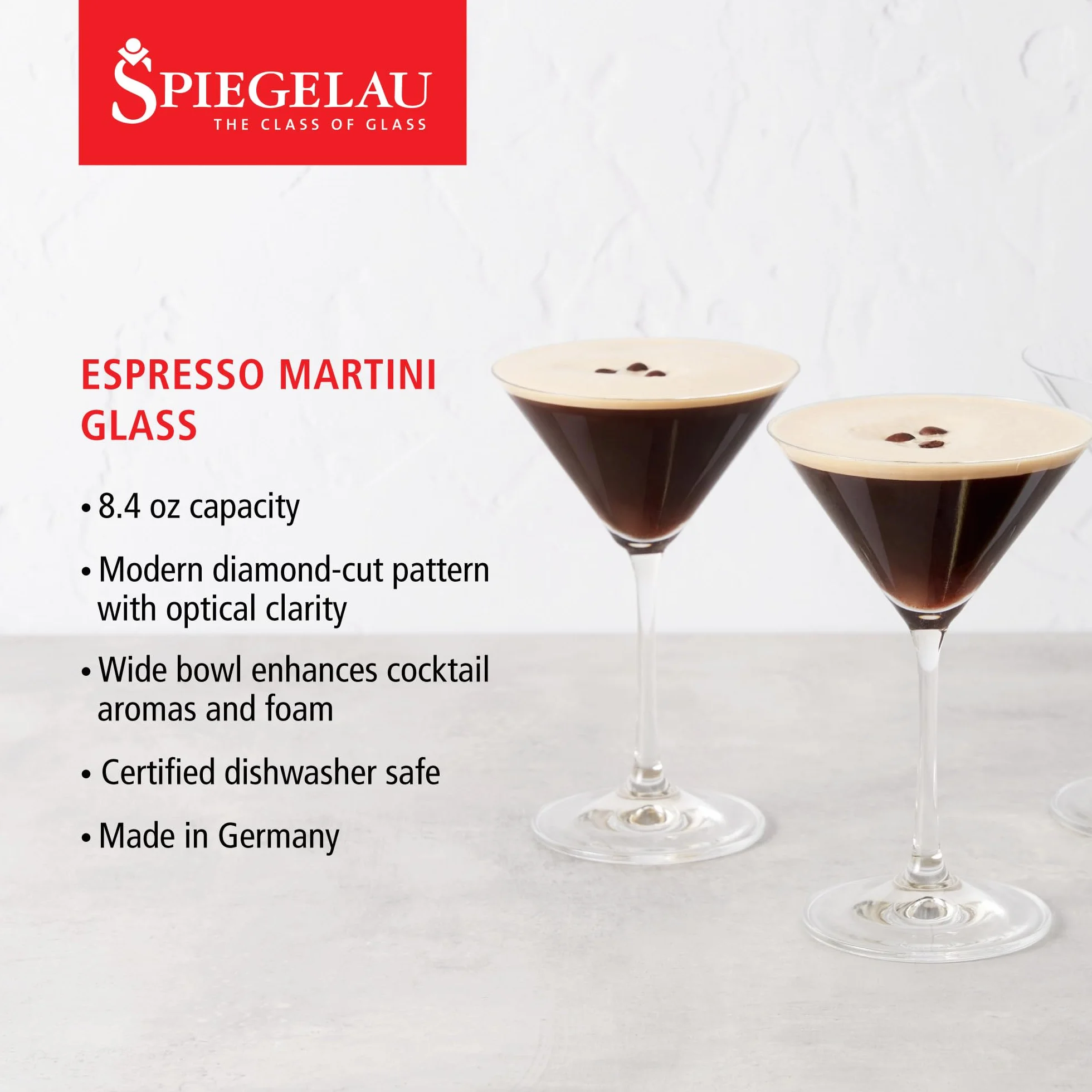 Spiegelau 4-częściowy zestaw kieliszków do martini, szklanki koktajlowe, szkło kryształowe, 220 ml, Lifestyle, 4450194