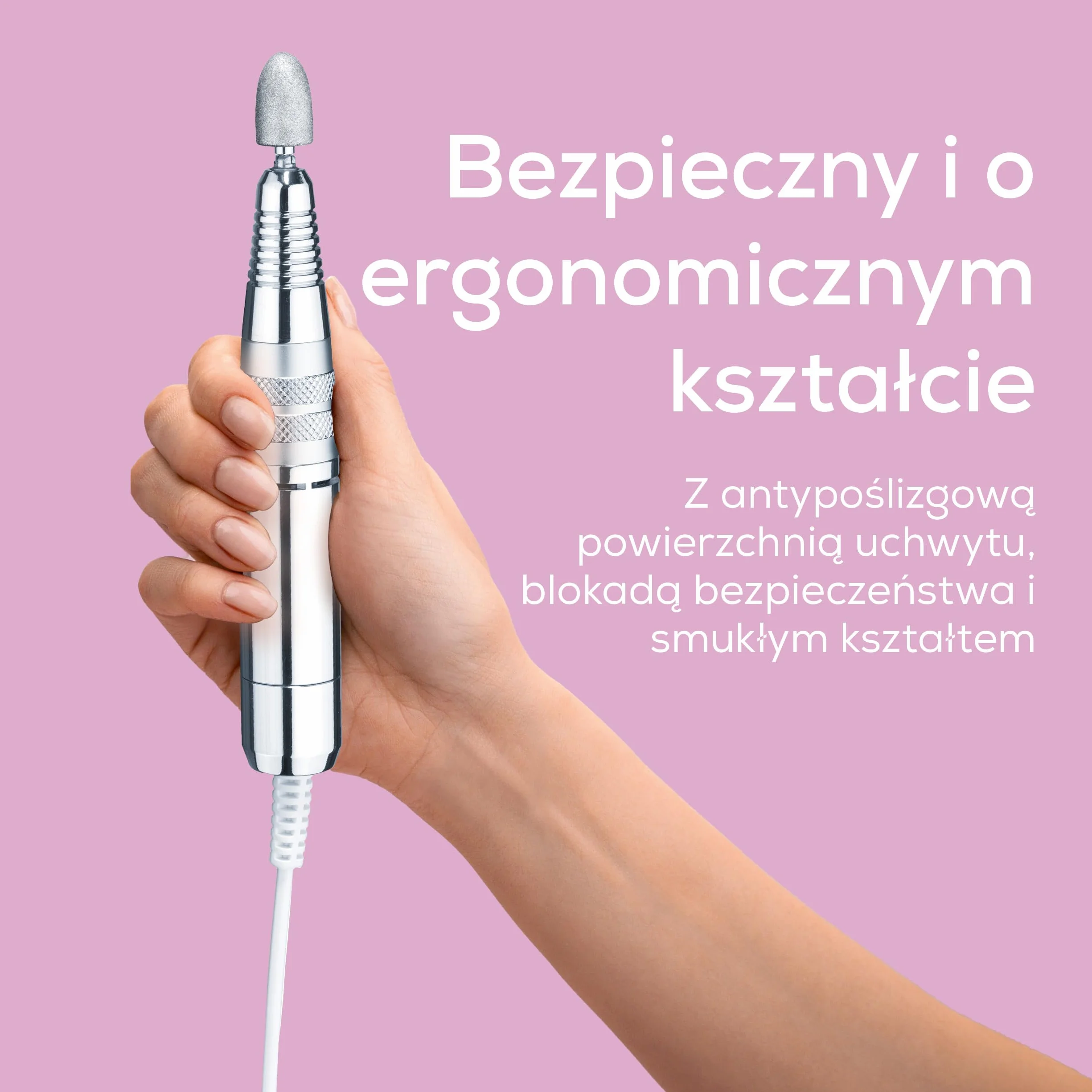 Beurer MP 100 elektryczna frezarka do paznokci, zestaw do manicure i pedicure 10 nasadek szafirowych i filcowych, prędkość 20000 obr./min