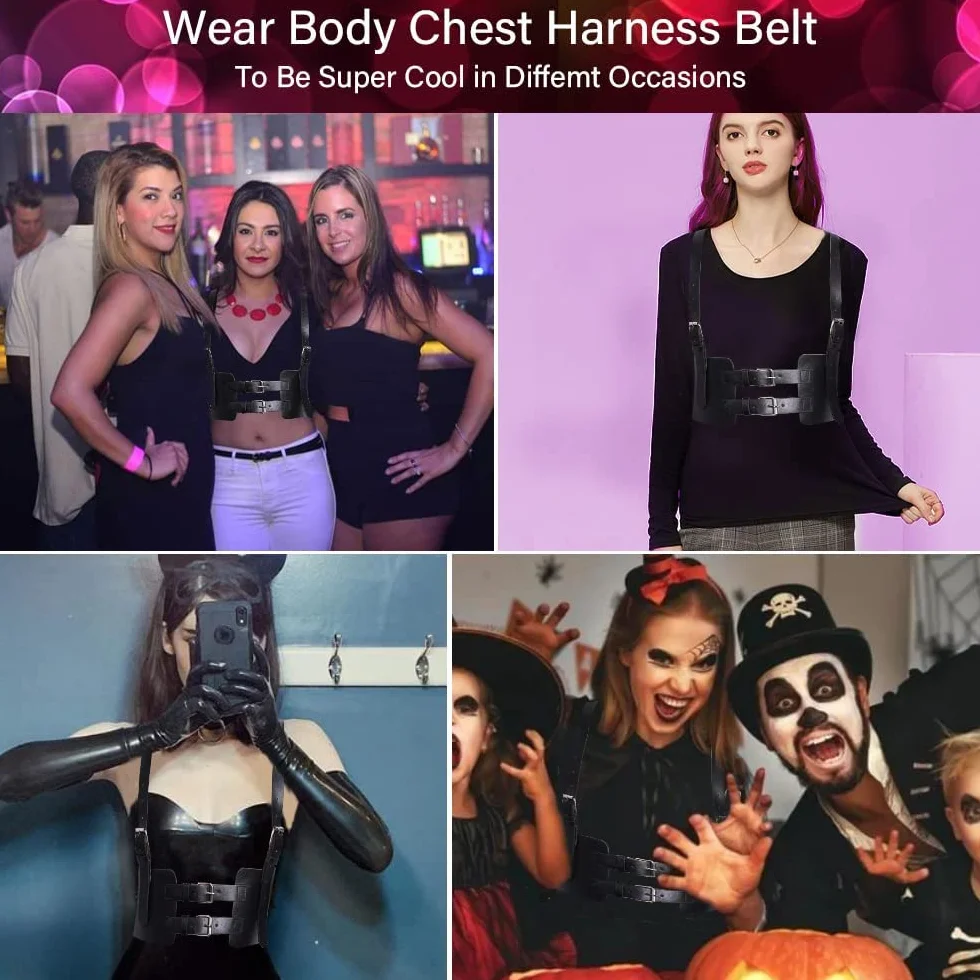 Punk skórzany gorset uprząż gorset pod biustem, pasek w talii, regulowana, gotycka kamizelka dla kobiet i dziewcząt, Cosplay, impreza, rave, Halloween, Typ B, jeden rozmiar