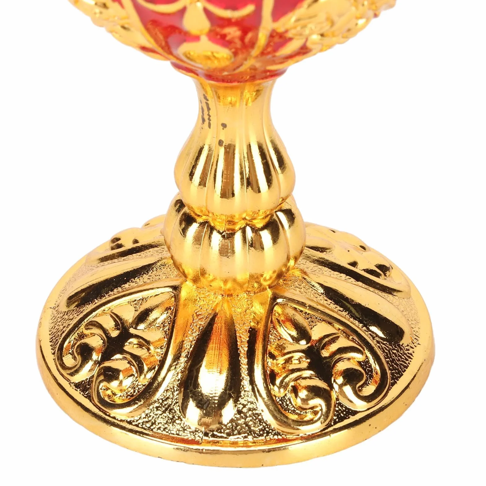 Pimp Cup Retro wytłoczony wzór kwiatowy 10 cm kielich - wysoki stop cynku - elegancki złoty kielich na imprezę, bankiet i bar