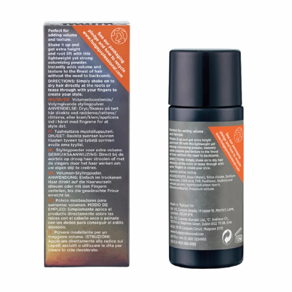 Fudge Profesjonalny puder do stylizacji włosów Elevate Volume Boost Powder Styler Matte Look Volumizing dla niewidocznego, 10 g