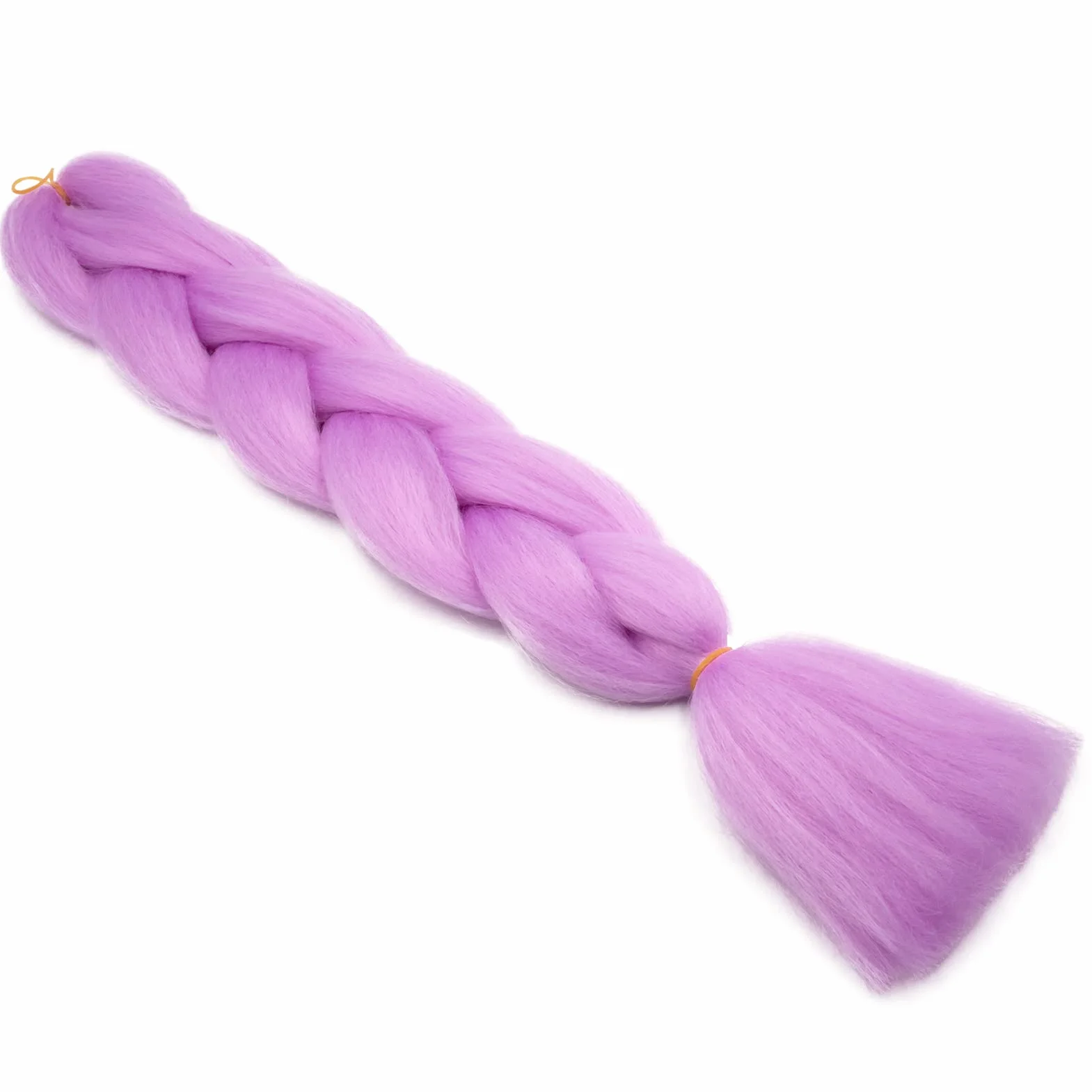 Warkocze do zaplatania włosów, do zaplatania, 1 pasemko, 100 g, 61 cm, ombre, kolorowe, syntetyczne włosy, do warkoczy, miękkie warkocze, szydełkowane skręty, jasnofioletowe