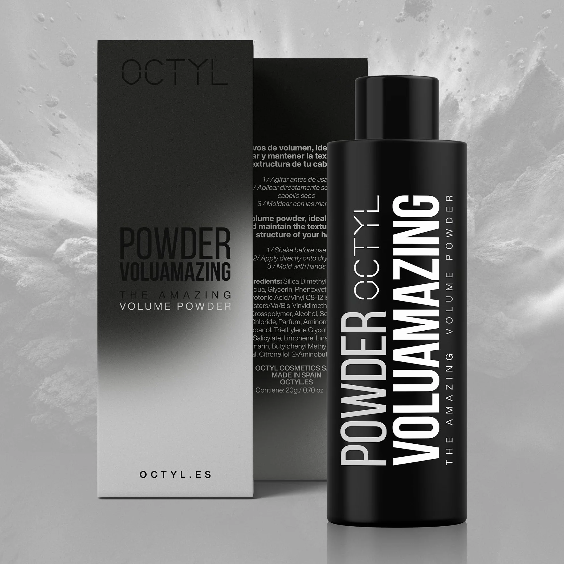 OCTYL - Voluamazing Powder | Proszek do włosów męskich | Tekstura i objętość z matowym wykończeniem | Puder objętości teksturujący | Proszek do stylizacji włosów dla mężczyzn i kobiet | 20 gr.