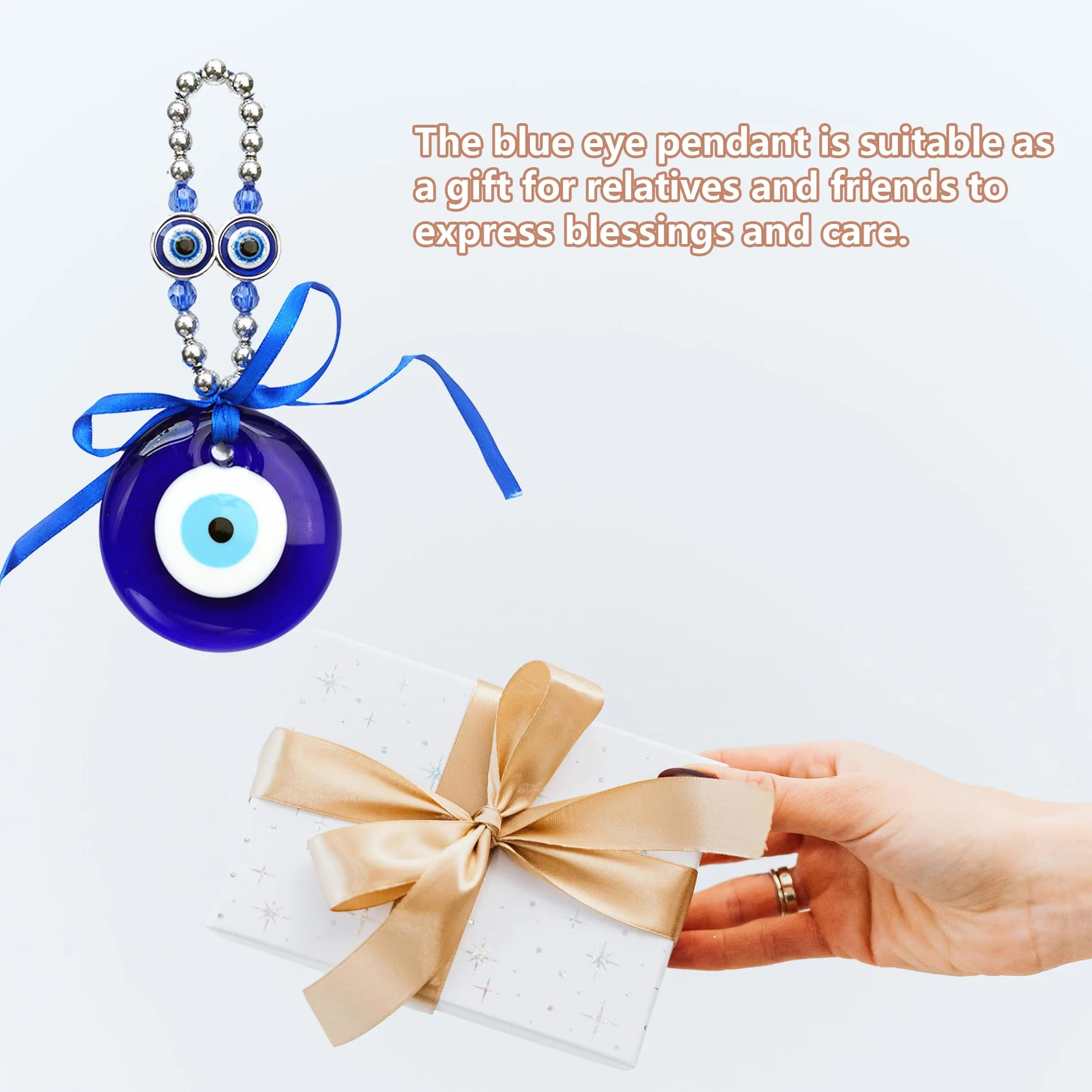 Turecki amulet z niebieskimi oczami Nazar Boncuk tureckie oko Fatimy Oko Wiszący ornament Evil Eye Ornament Amulet Dekoracja Amulet Dekoracja Talizman Breloczek do kluczy