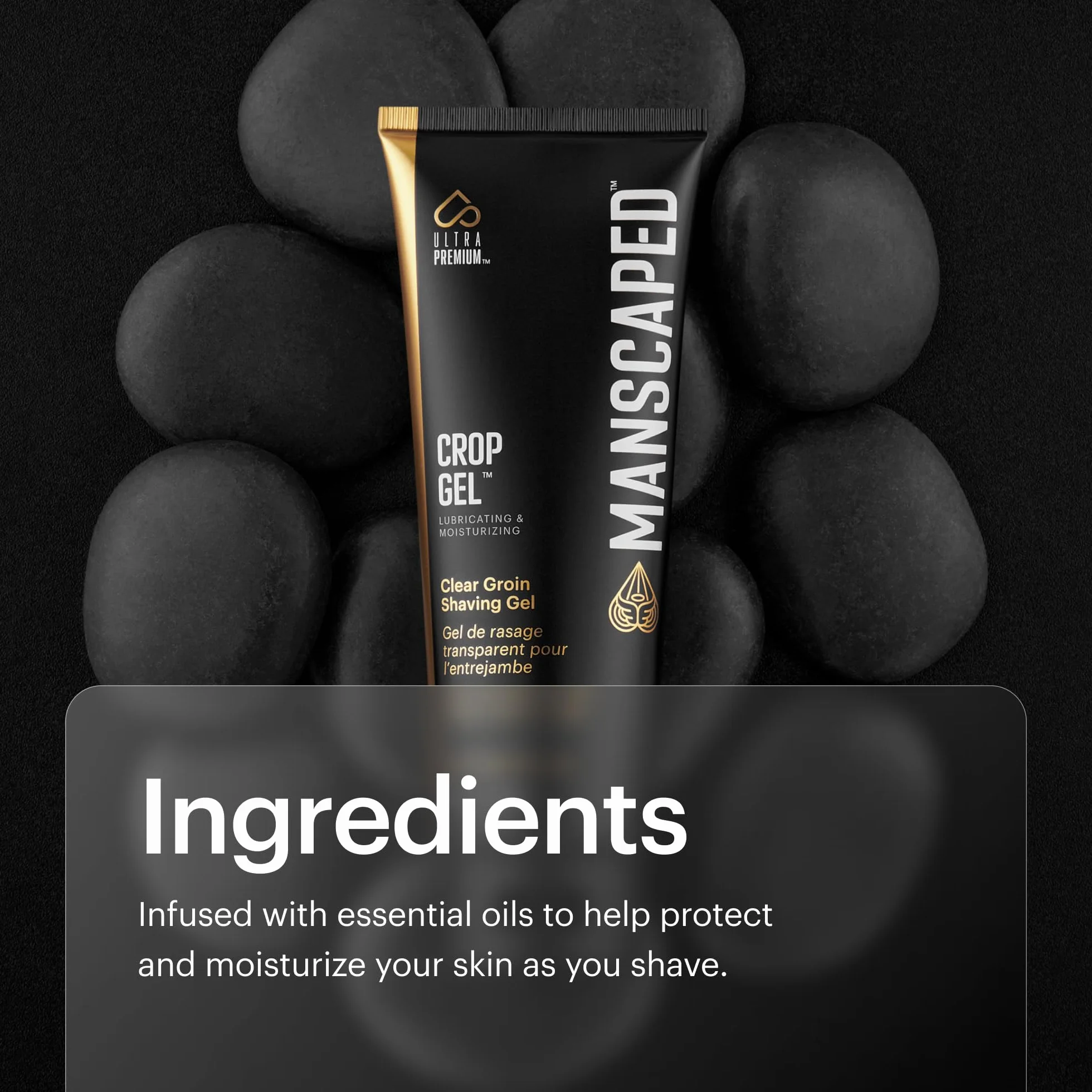 MANSCAPED® Crop Gel® Clear Żel do golenia pachwiny, nawilżająca i nawilżająca formuła Multi-Glide Zaprojektowana do przycinania poniżej talii, wegańska i bez parabenów (3,5 uncji)