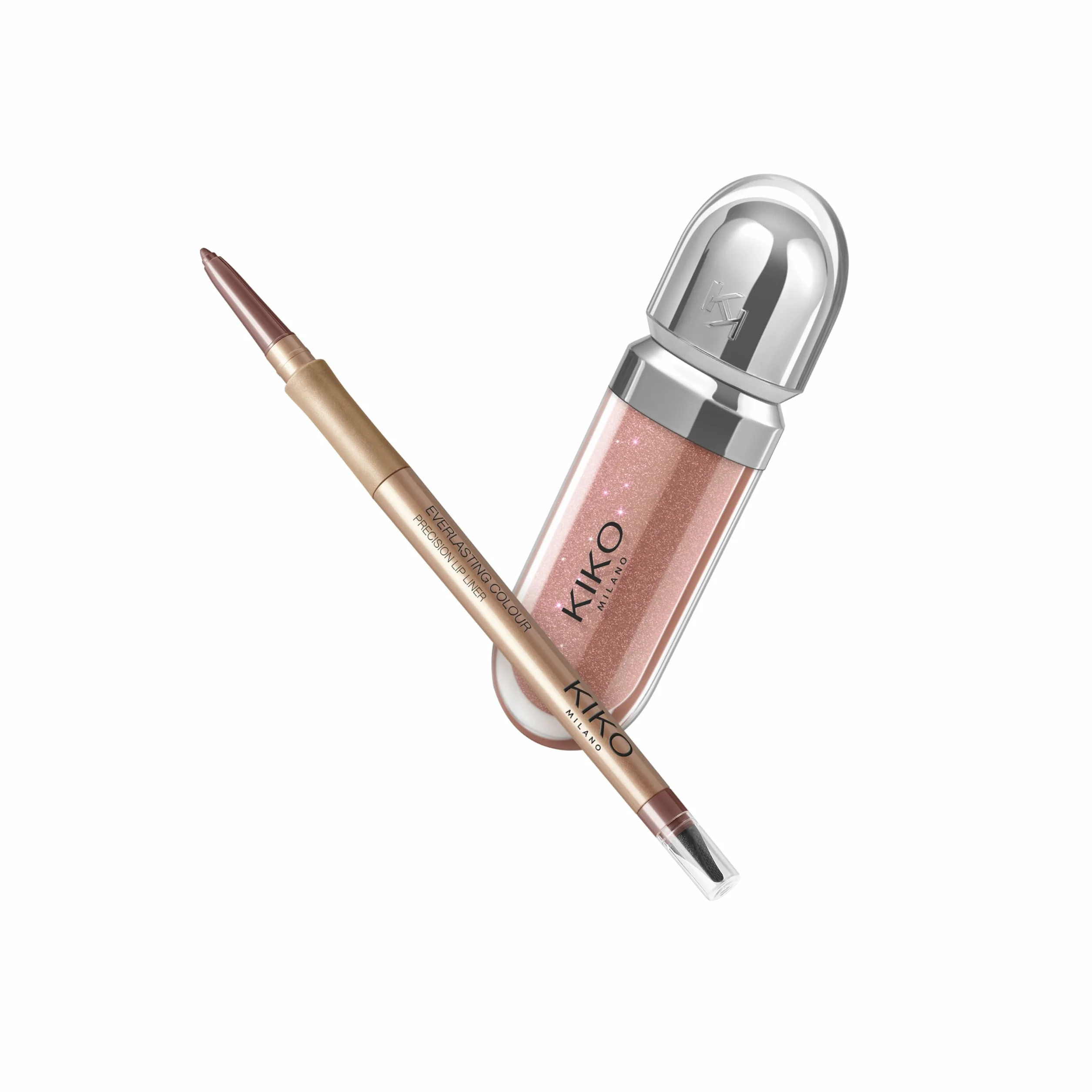 KIKO Milano Lip Combo Set 03, Zestaw Do Ust: Nawilżający Błyszczyk I Dopasowana Konturówka
