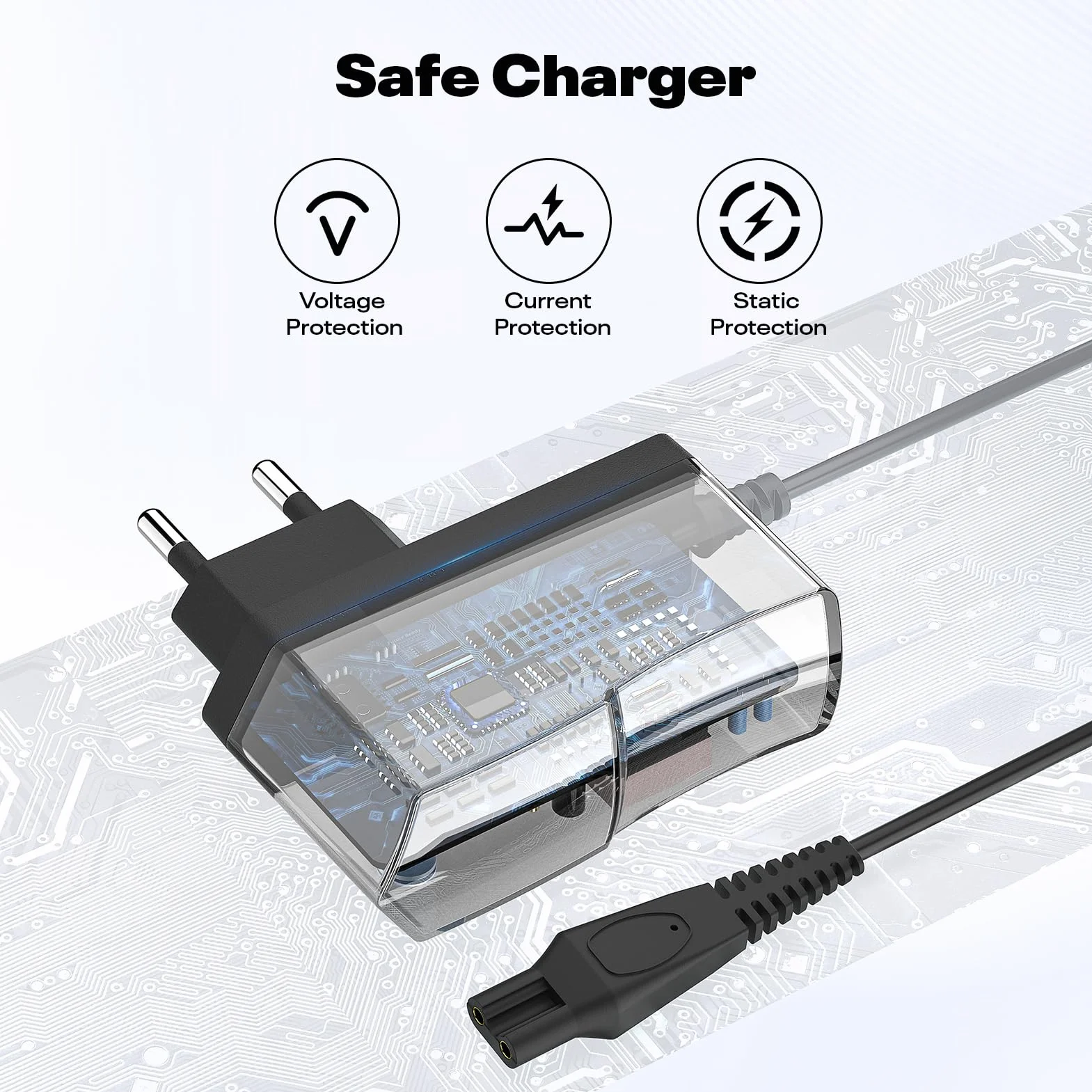 GlasFlength Ładowarka do golarki Philips HQ8505, 15 V do kabla ładującego 5,4 W do kabla ładującego do QG3200 QG3300 serii QT4050 CRP136 kabel ładujący do Philips PT720 HQ8830 RQ1250 (czarny)