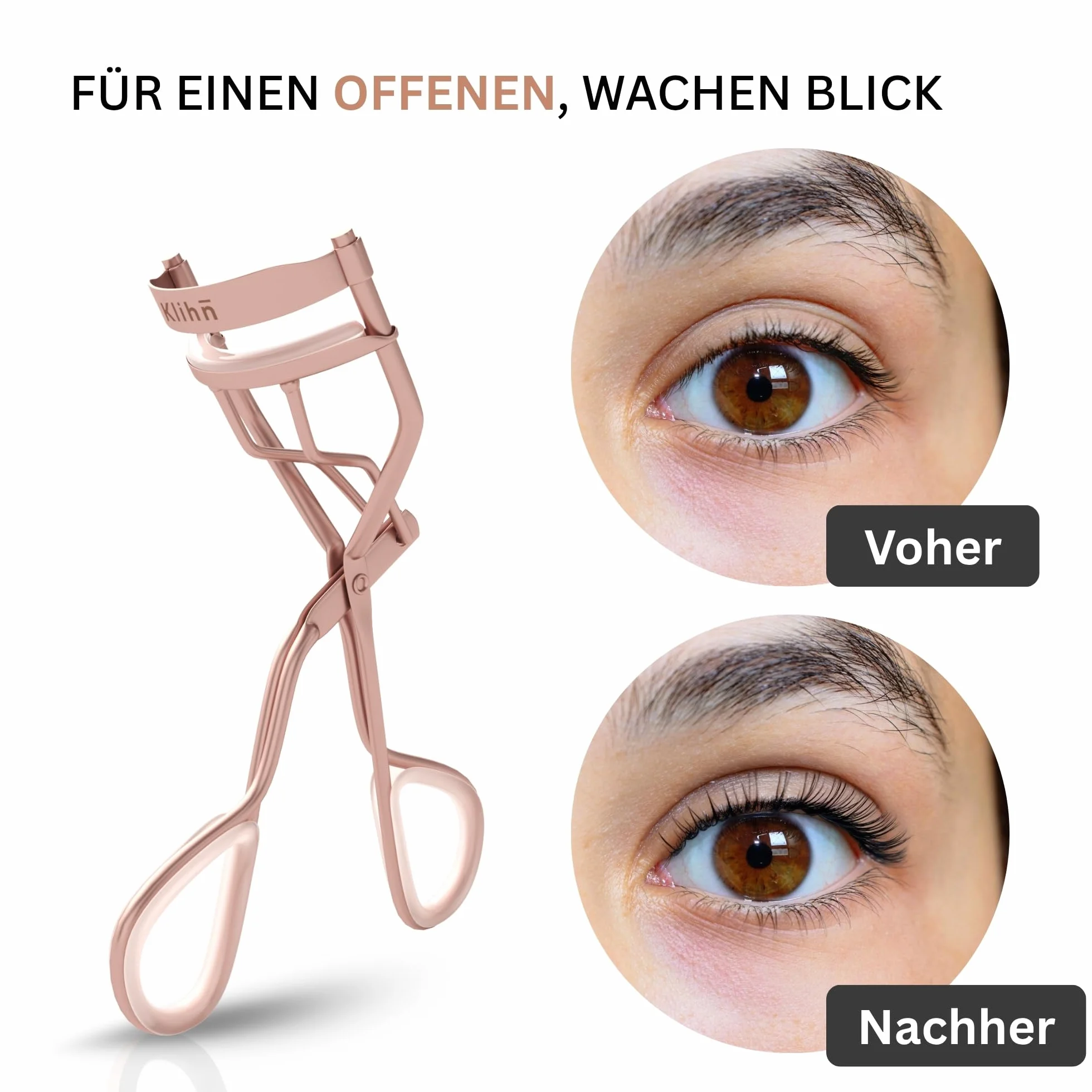 Ekskluzywna zalotka do rzęs, eyelash curler z 8 dodatkowymi wymiennymi silikonowymi nakładkami - Narzędzie do makijażu z wysokiej jakości stali węglowej idealnie podkręconych rzęs wykonane