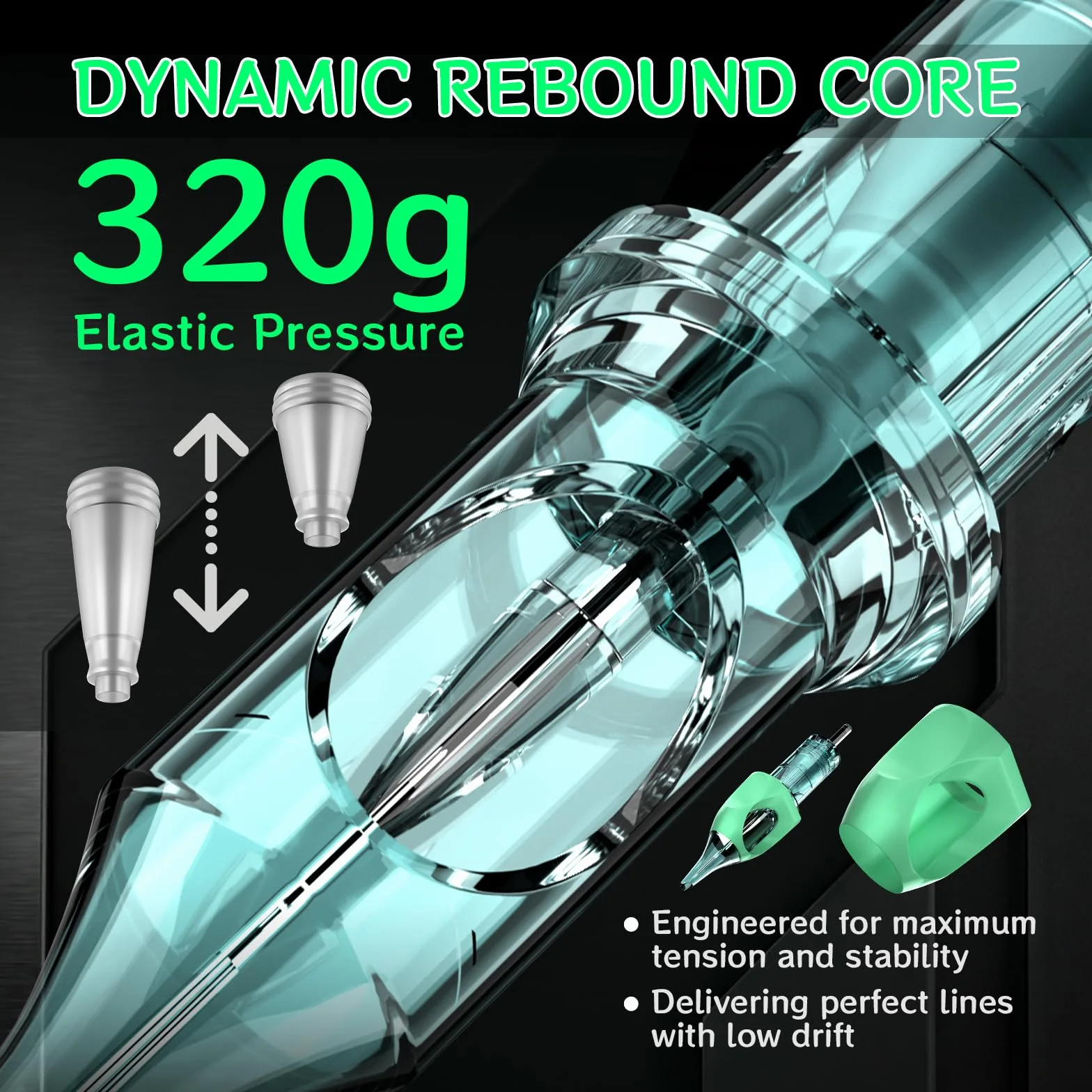 ATOMUS 9RL Tattoo Cartridge Needles 10pcs with Silicone Cover for Tattoo Machine