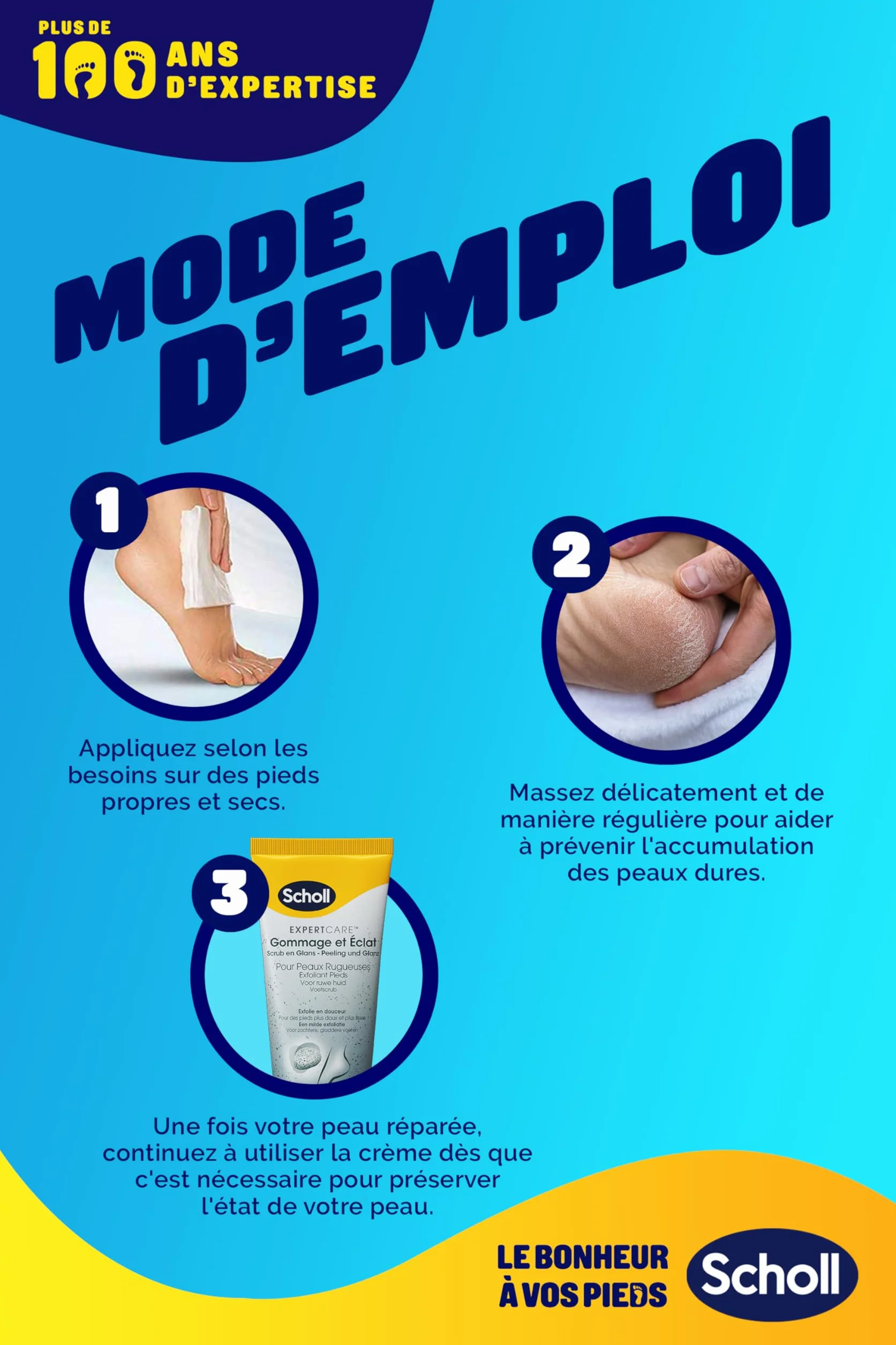 Scholl Krem do stóp Peeling i połysk dla skóry szorstkiej - Złuszczająca pielęgnacja suchych i szorstkich stóp na bazie pumeksu wulkanicznego - 75ml