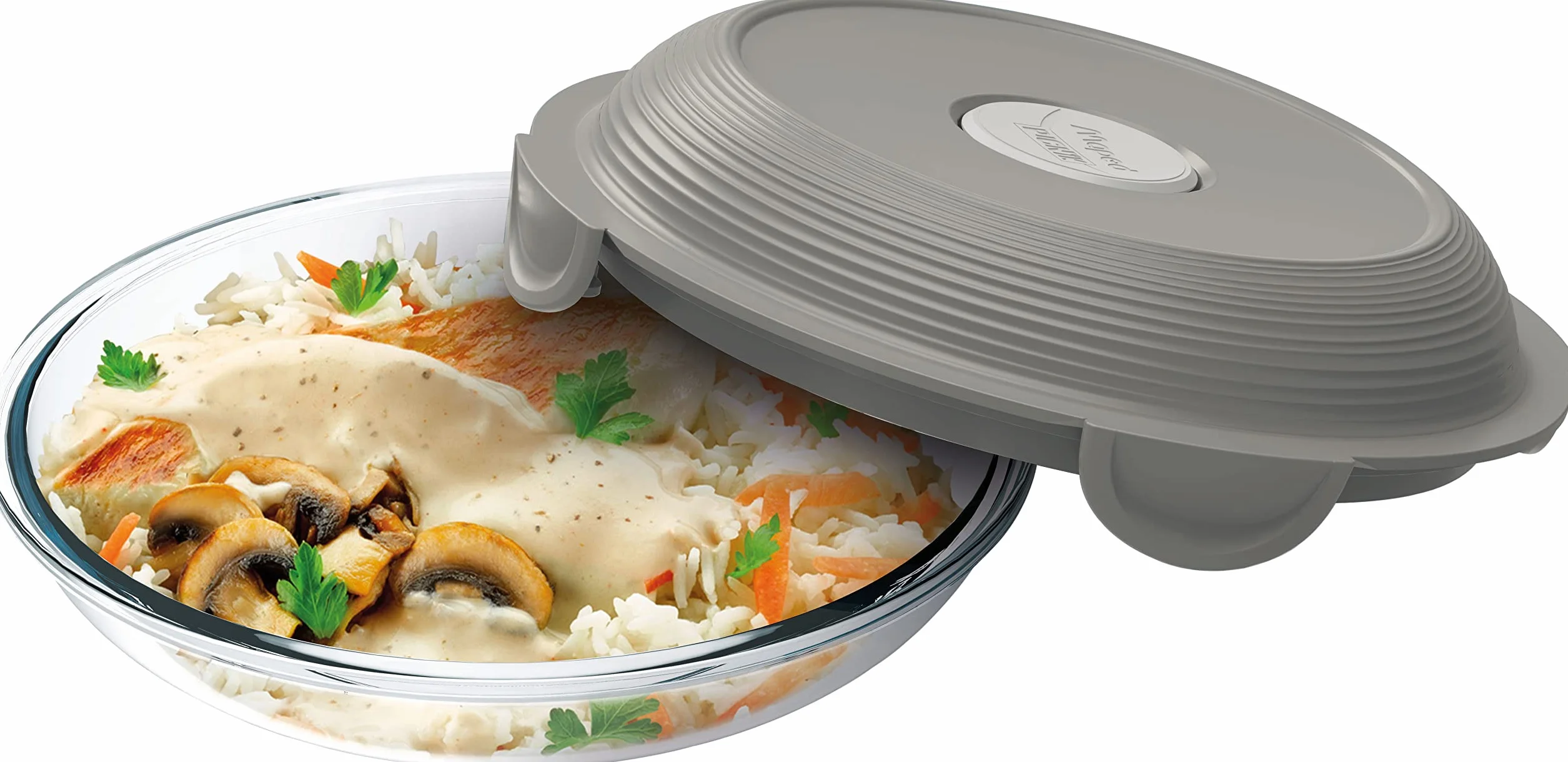 Maped PICNIK - szklany talerz na lunch Concept Adult, nadaje się do kuchenki mikrofalowej, 700 ml, szary